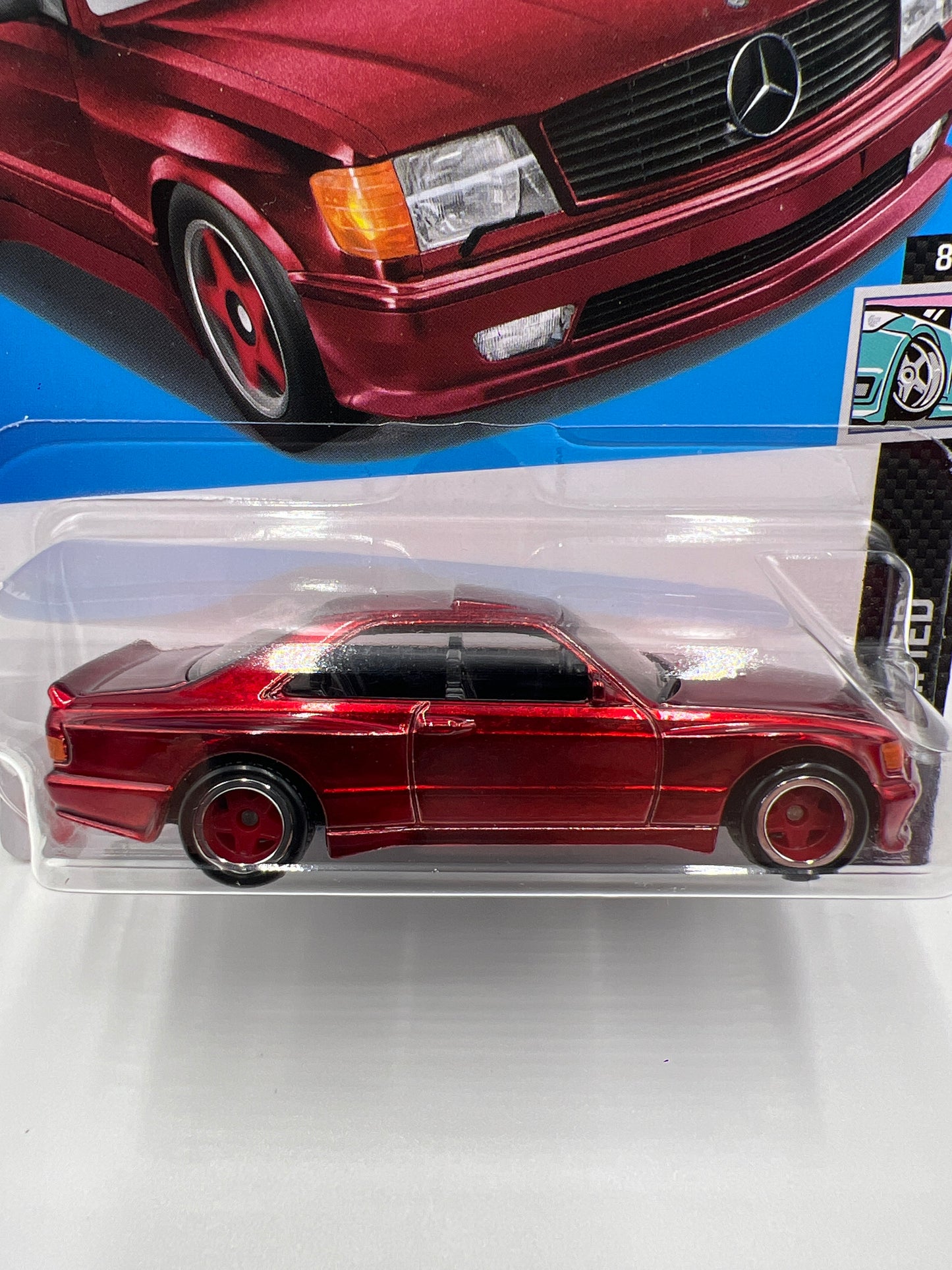 2024 Hot Wheels Super Treasure Hunt #82 89 Mercedes-Benz 560 SEC AMG Red W/Protector