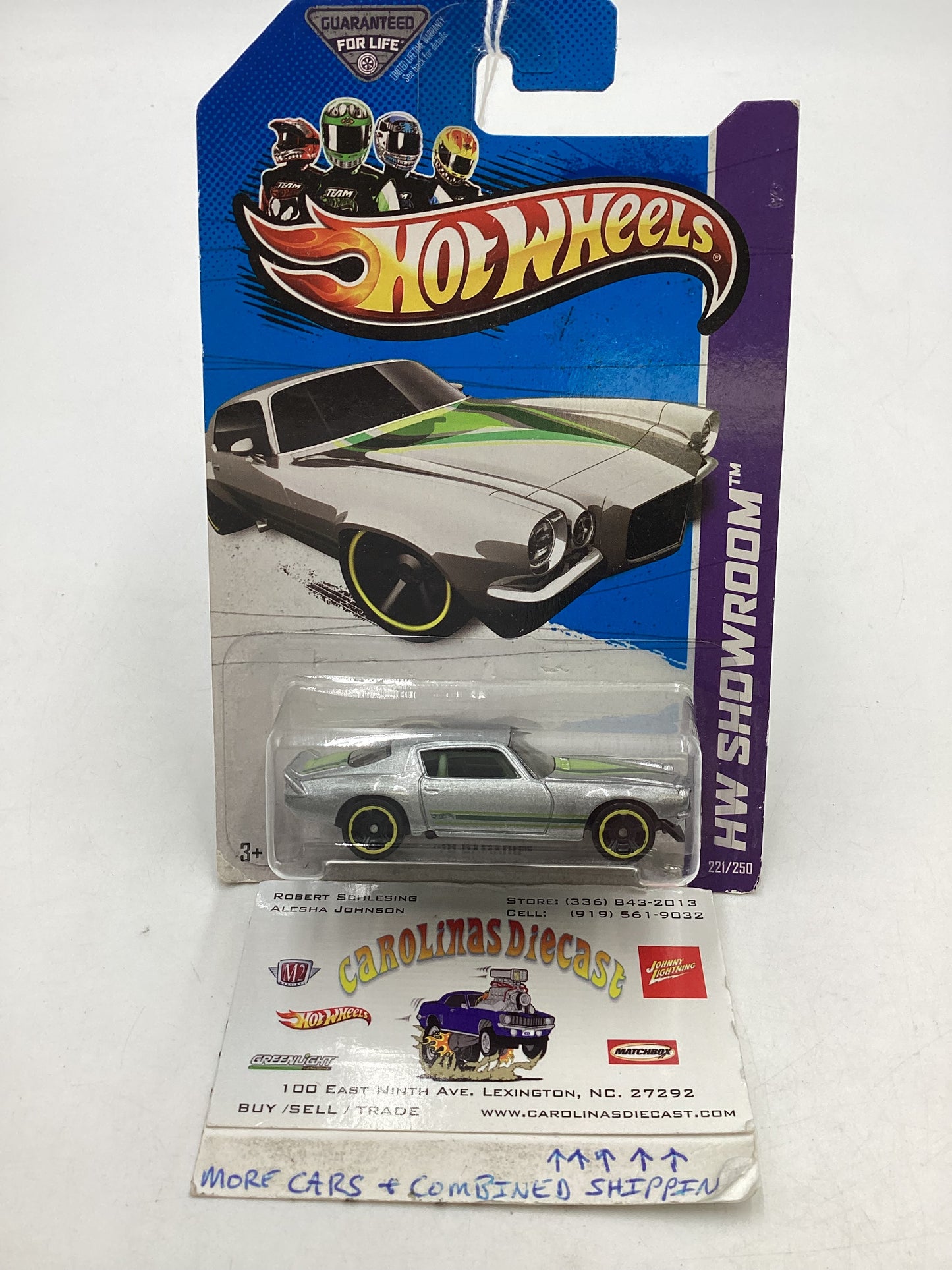 2013 Hot Wheels #221 70 Camaro Silver Toys R Us Exclusive