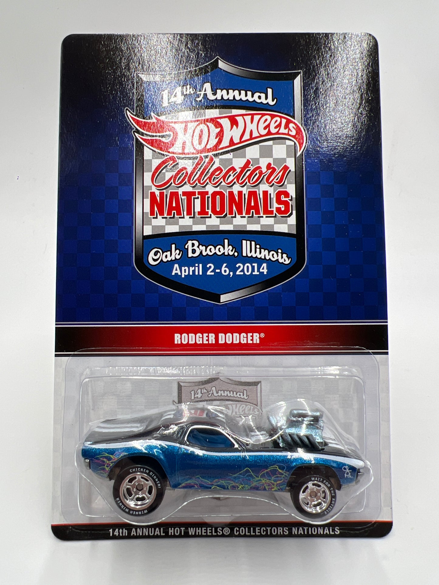 2014 Hot Wheels 14th Annual Collectors Nationals 1029/2000 Rodger Dodger Blue W/Protector