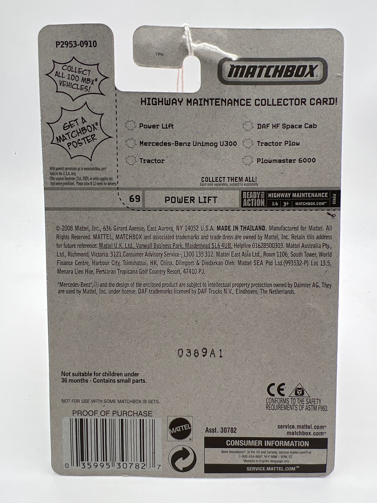 Matchbox #69 Highway Maintenance Power Lift Gray/Blue 206F