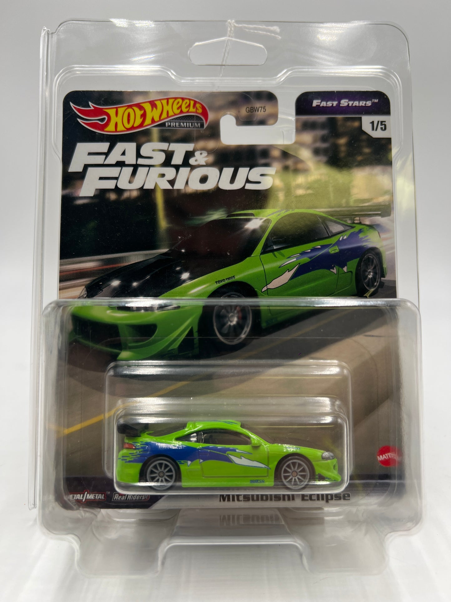 Hot Wheels Fast & Furious Fast Stars #1 Mitsubishi Eclipse Green W/Protector