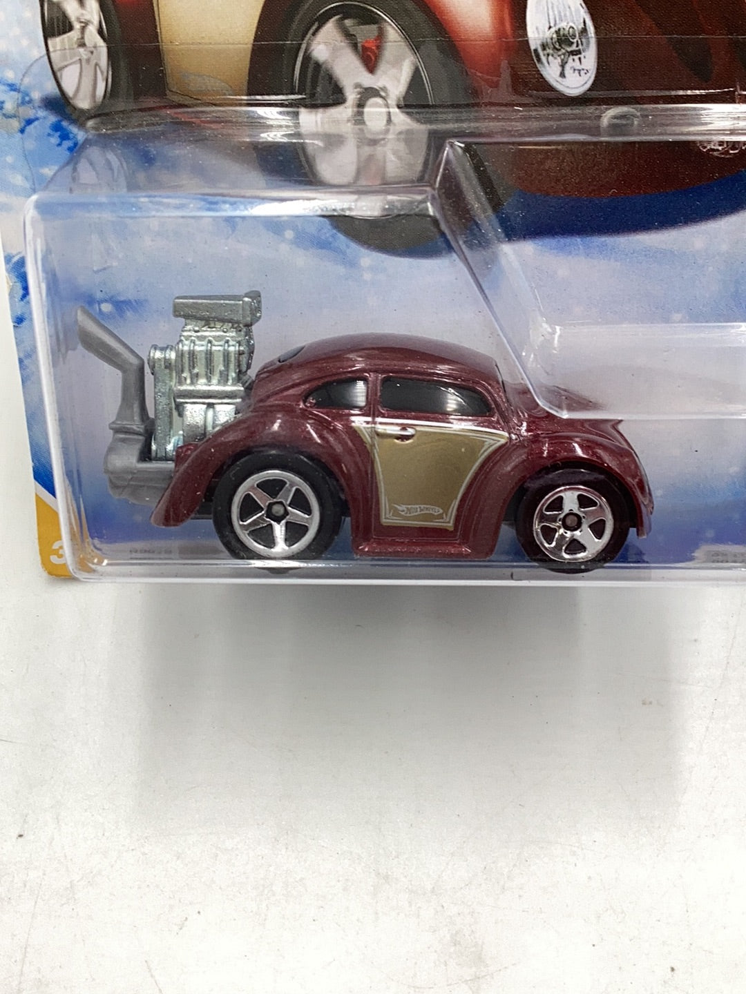 2010 Hot Wheels #4 Volkswagen beetle new arrivals Target exclusive snowflake card maroon 158F