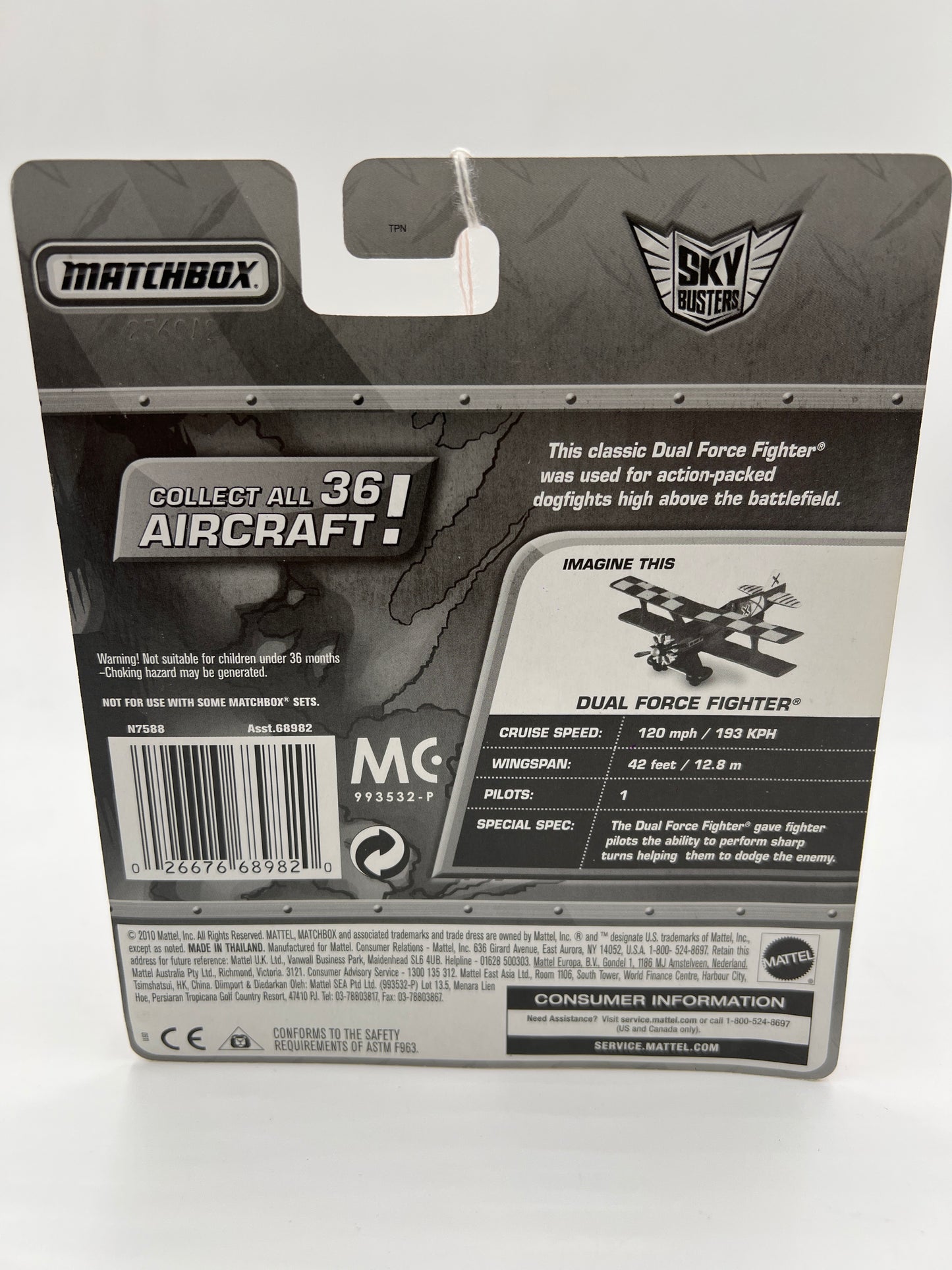 Matchbox Sky Busters Dual Force Fighter Red/White