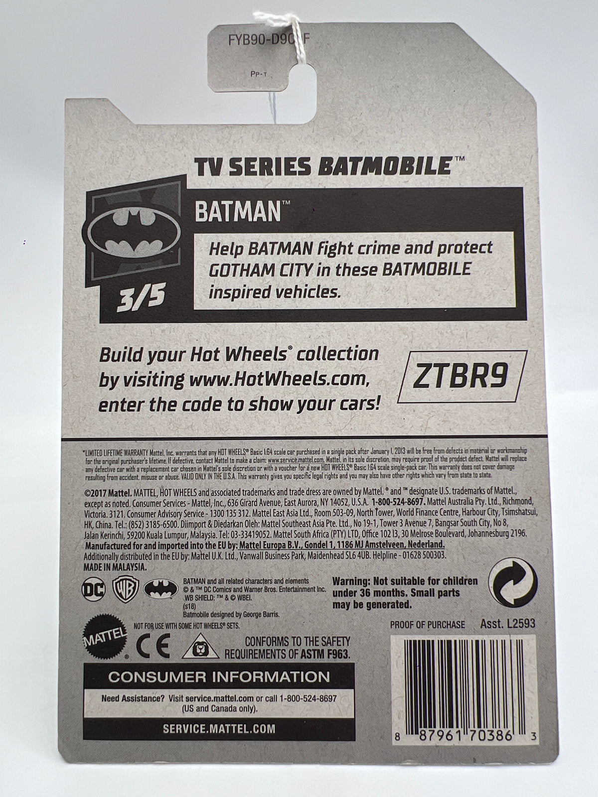 2019 Hot Wheels #118 TV Series Batmobile Silver