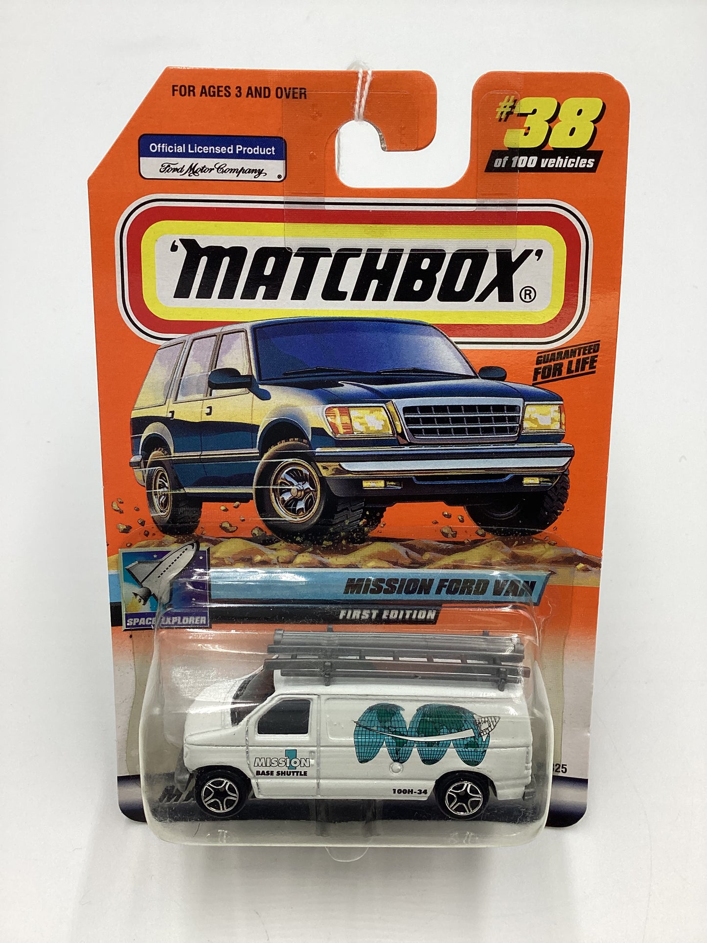 2000 Matchbox #38 Mission Ford Van White 210C