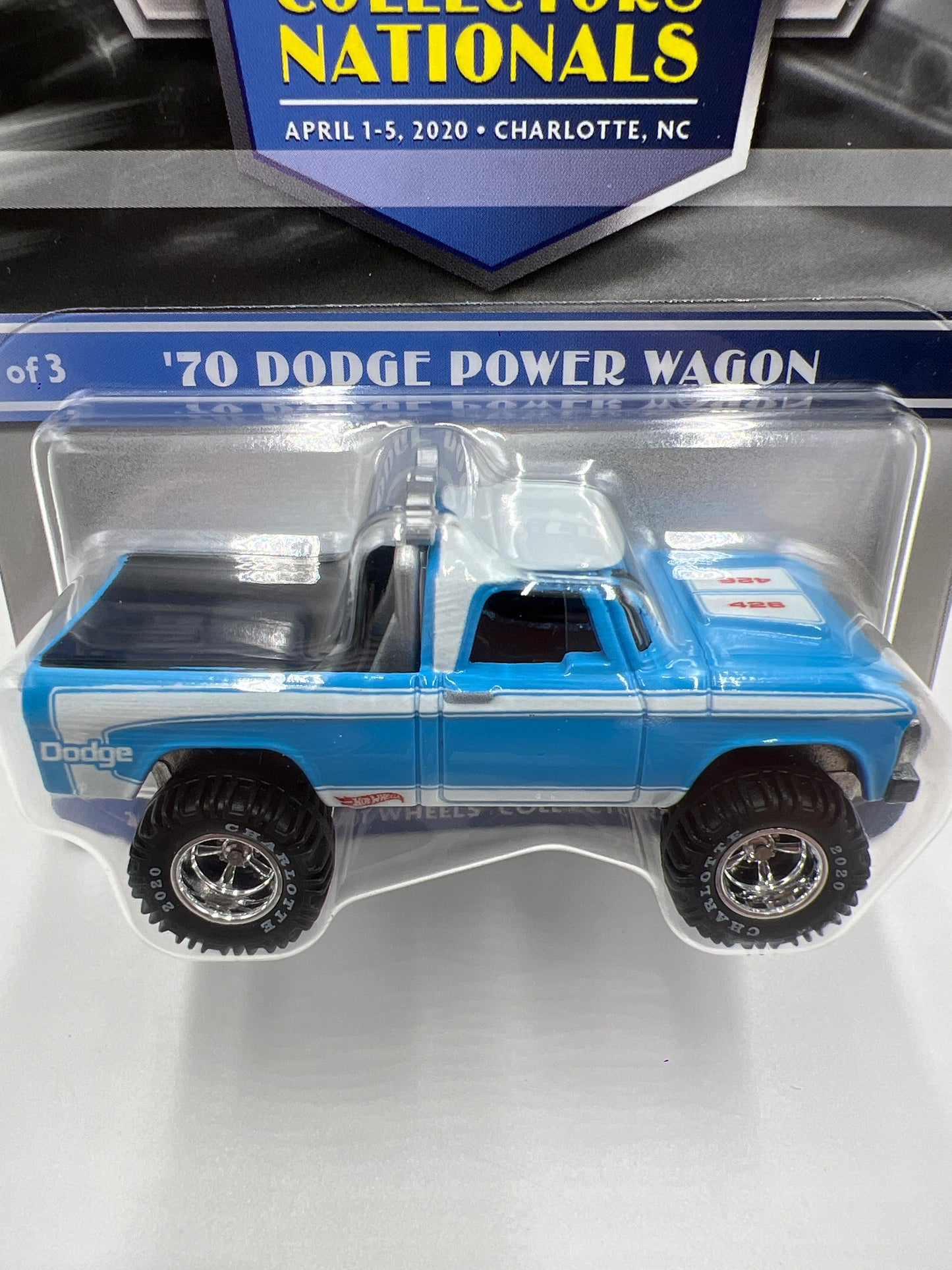 2020 Hot Wheels 20th Annual Collector Nationals 70 Dodge Power Wagon 2519/6000 Blue W/Protector