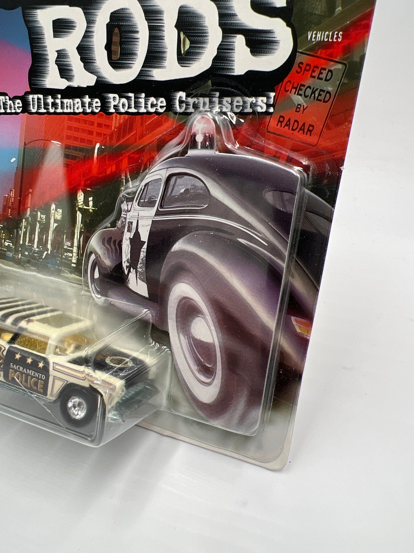 Hot Wheels Cop Rods Series 2 Sacramento CA Chevy Nomad W/Real Riders Cracked Blister SR