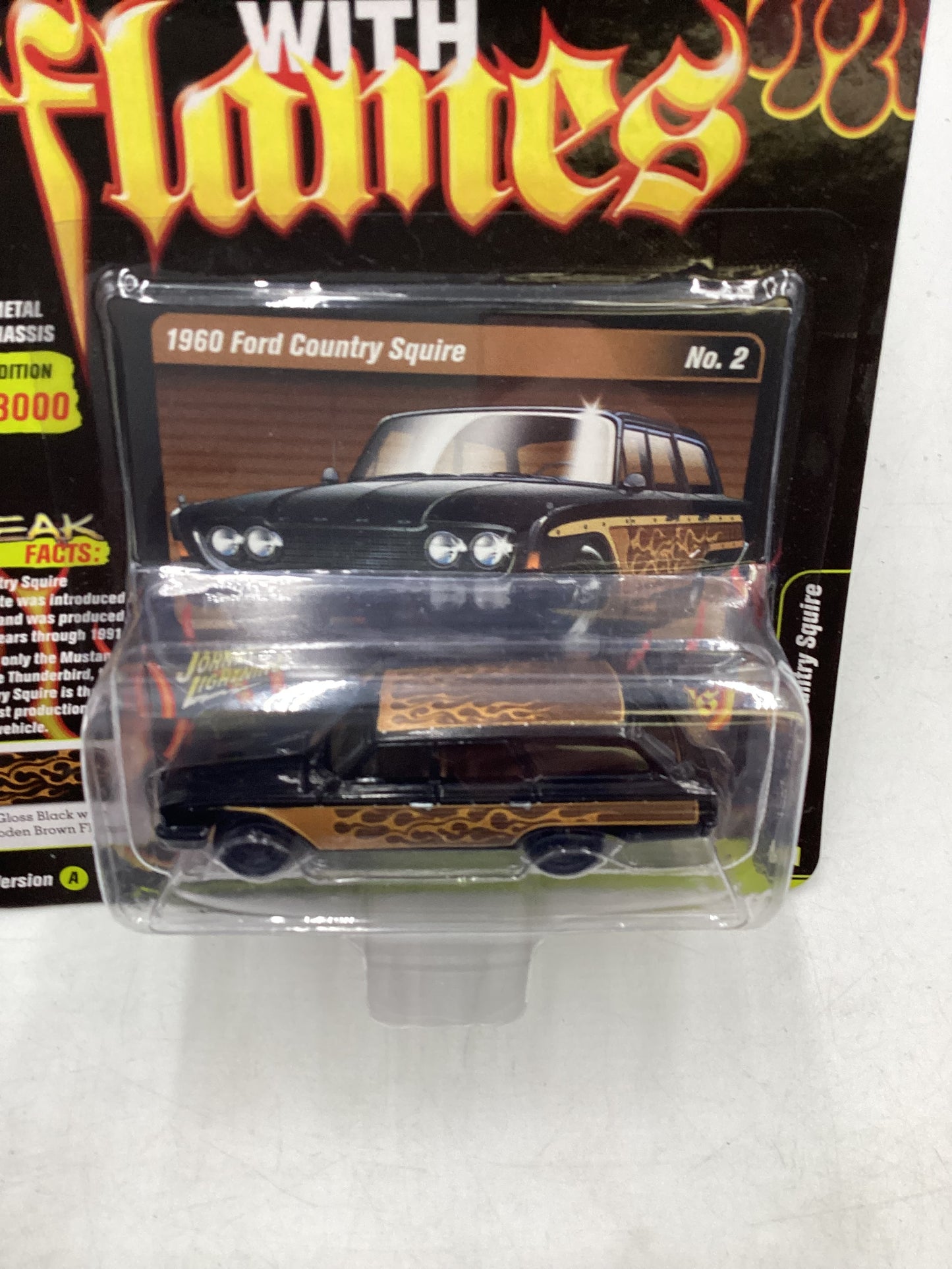 Johnny Lightning 50 Years Street freaks Black with Flames 1960 Ford Country Squire 266H