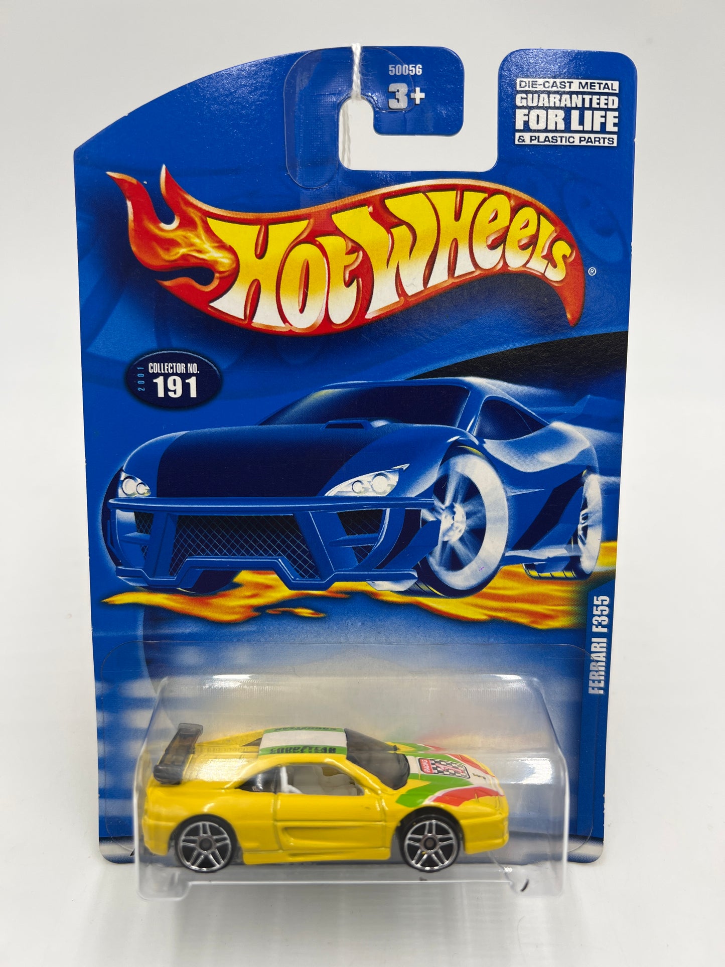 2001 Hot Wheels #191 Ferrari F355 Yellow PR5 Wheels