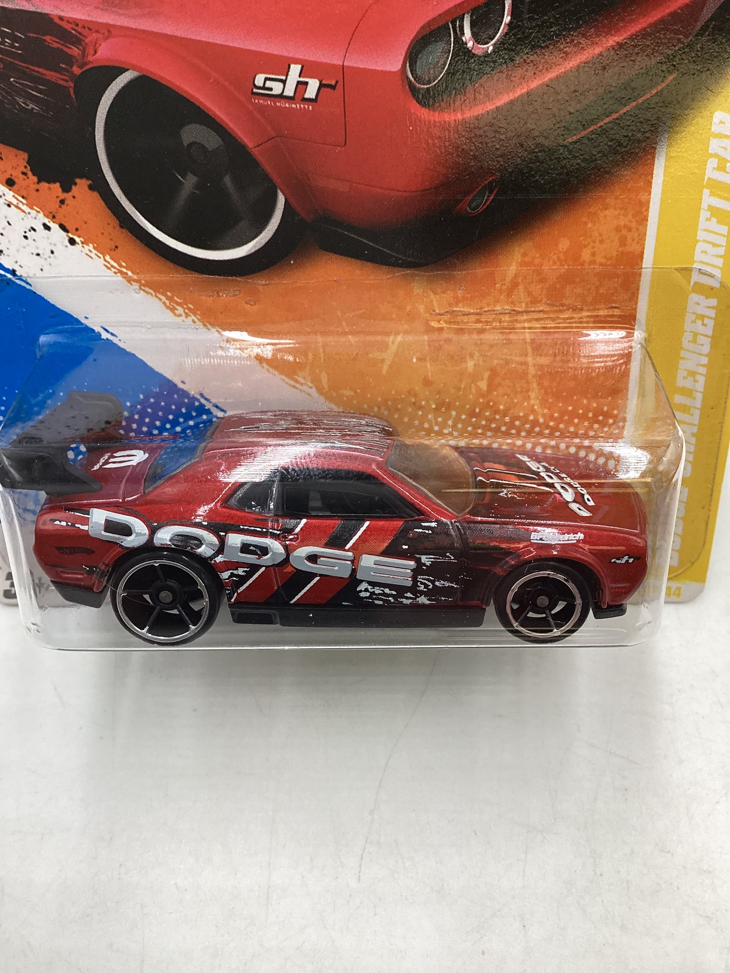 2011 Hot Wheels #6 Dodge Challenger Drift Car Red 51G