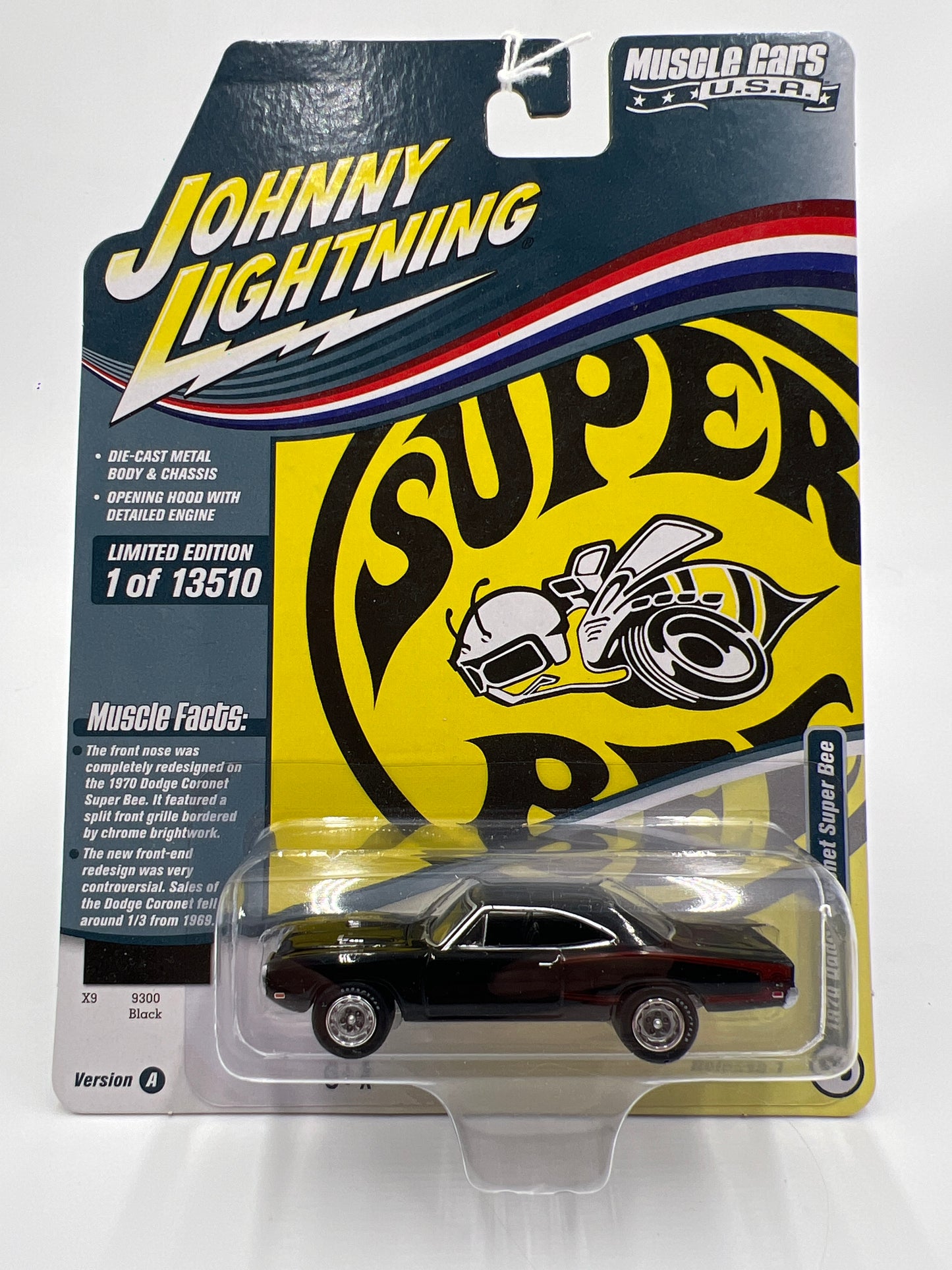 Johnny Lightning Muscle Cars U.S.A Release 1 Version A 1970 Dodge Coronet Super Bee Black 229F