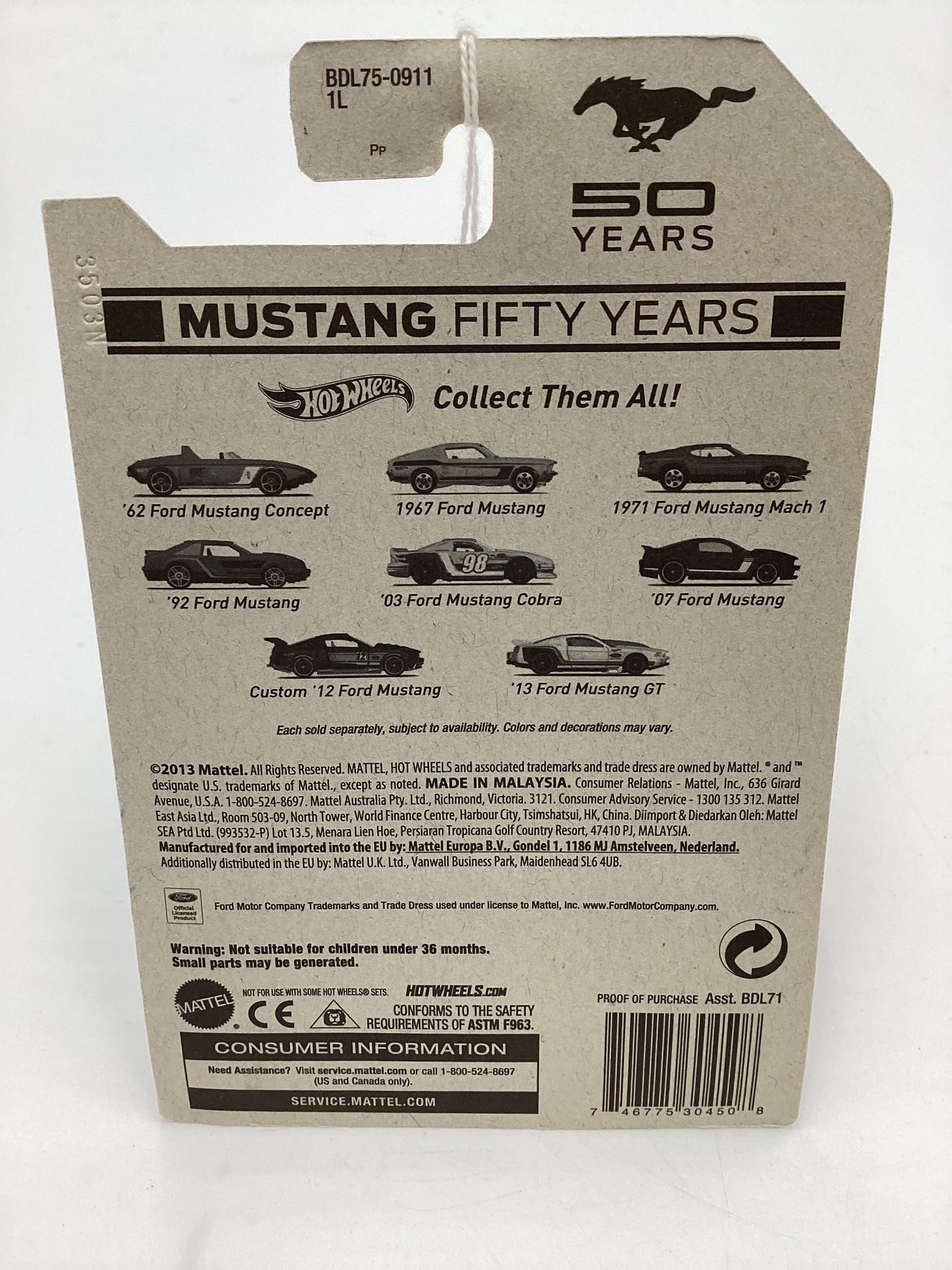 Hot Wheels Mustang 50 Years #5 03 Ford Mustang Cobra Green 153D