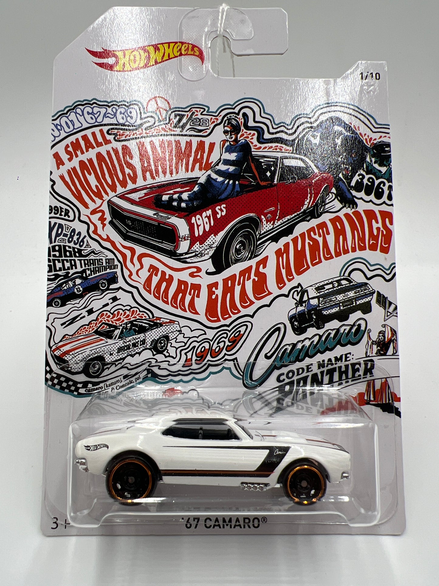 2018 Hot Wheels 50th Anniversary Camaro Series #1 67 Camaro White 152F