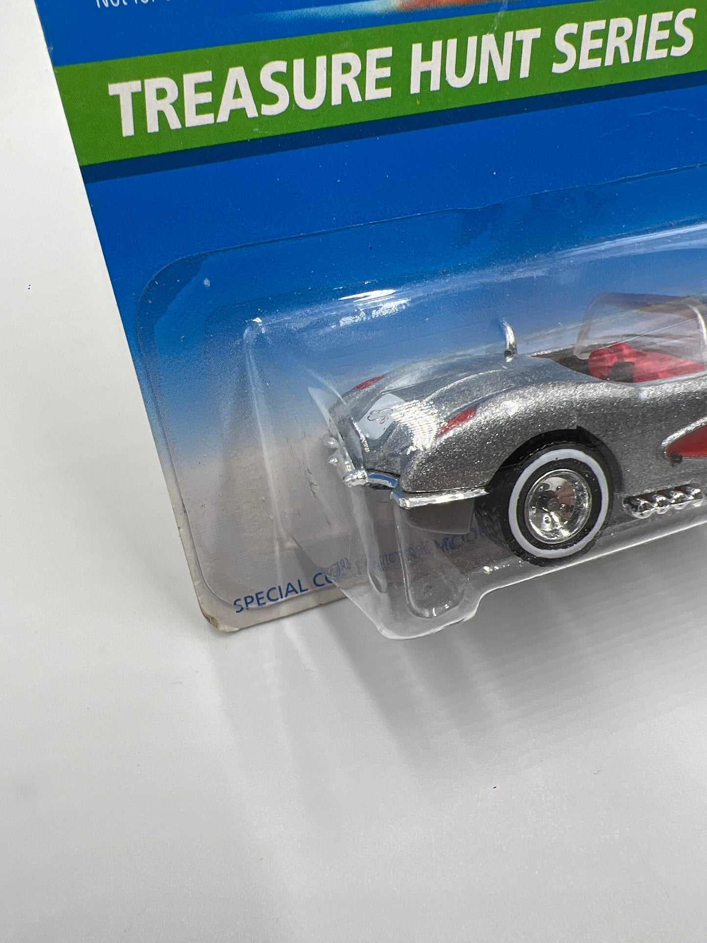 1996 Hot Wheels Treasure Hunt #436 58 Corvette Silver/Red W/Protector