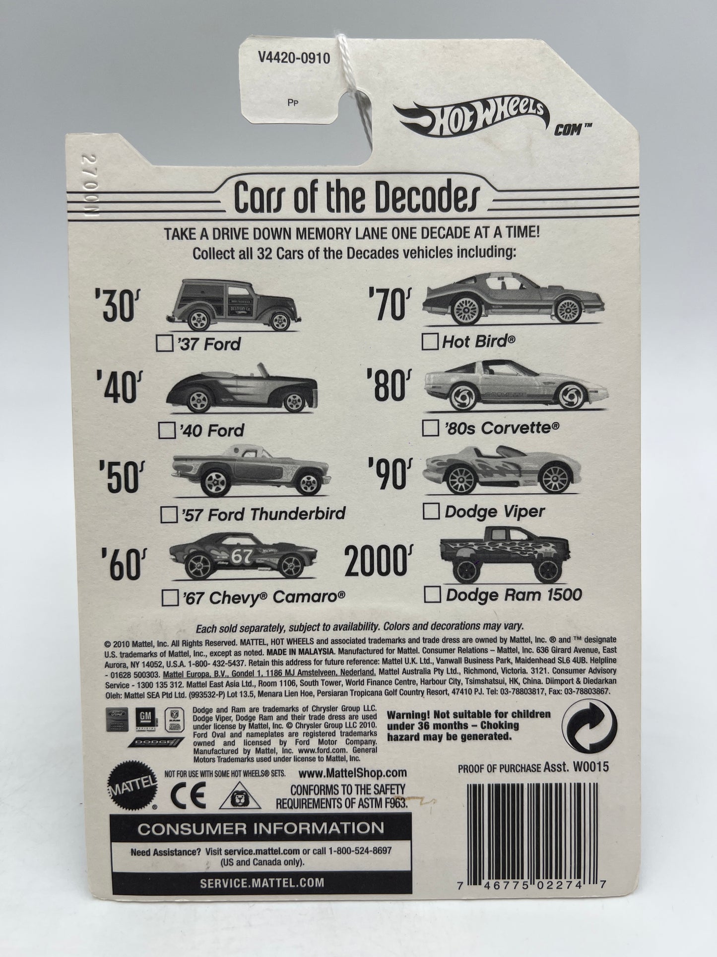 Hot Wheels Cars of the Decades The 30s #2 37 Ford Red 162B