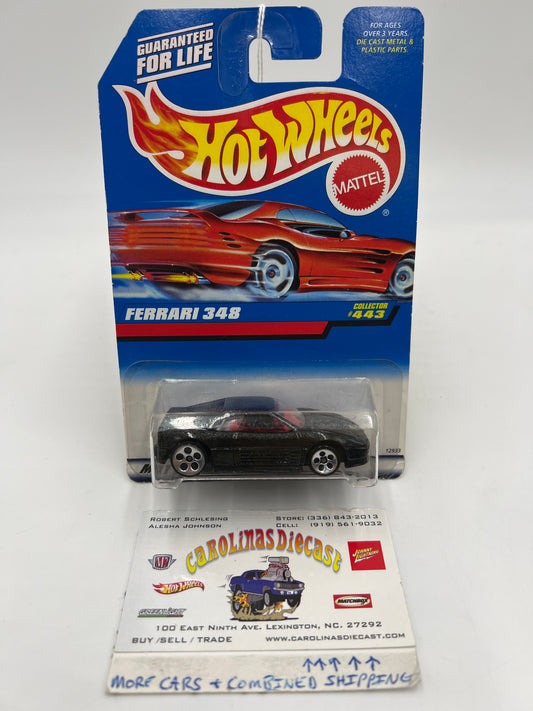 1998 Hot Wheels #443 Ferrari 348 Black 5 Dot Wheels