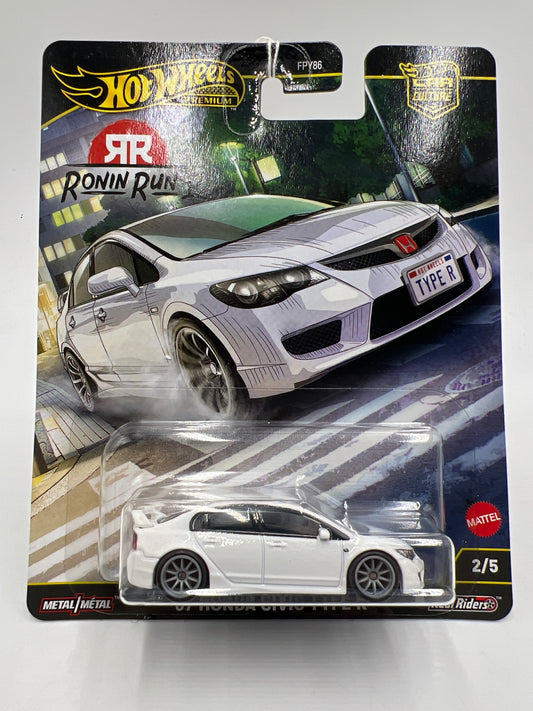 2025 Hot Wheels Premium Ronin Run II #2 07 Honda Civic Type R White
