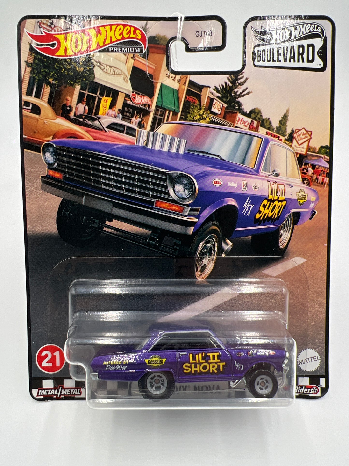 Hot Wheels Premium Boulevard #21 63 Chevy Nova Gasser Purple