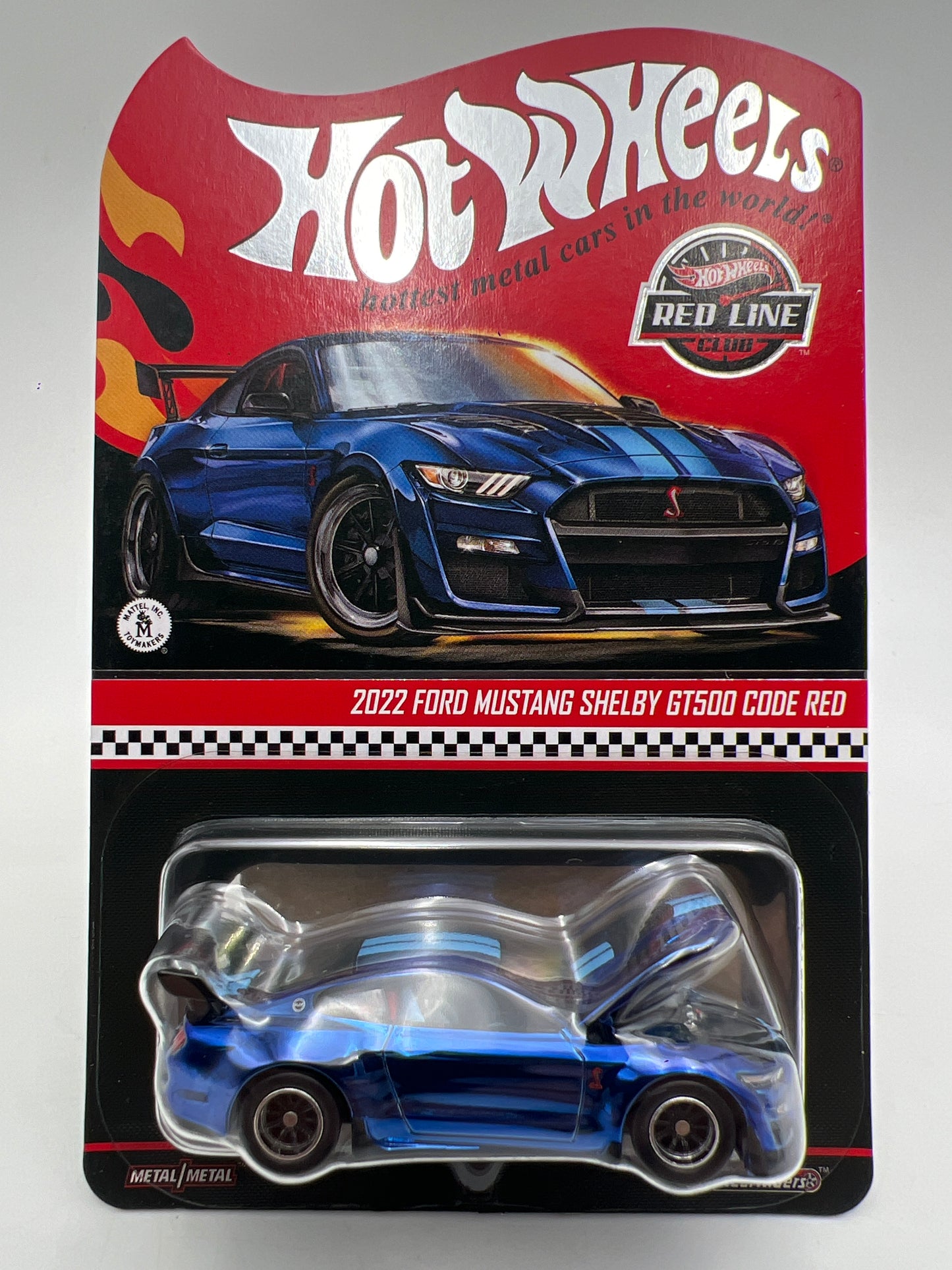 2026 Hot Wheels RLC 2022 Ford Mustang Shelby GT500 Code Red Blue W/Protector