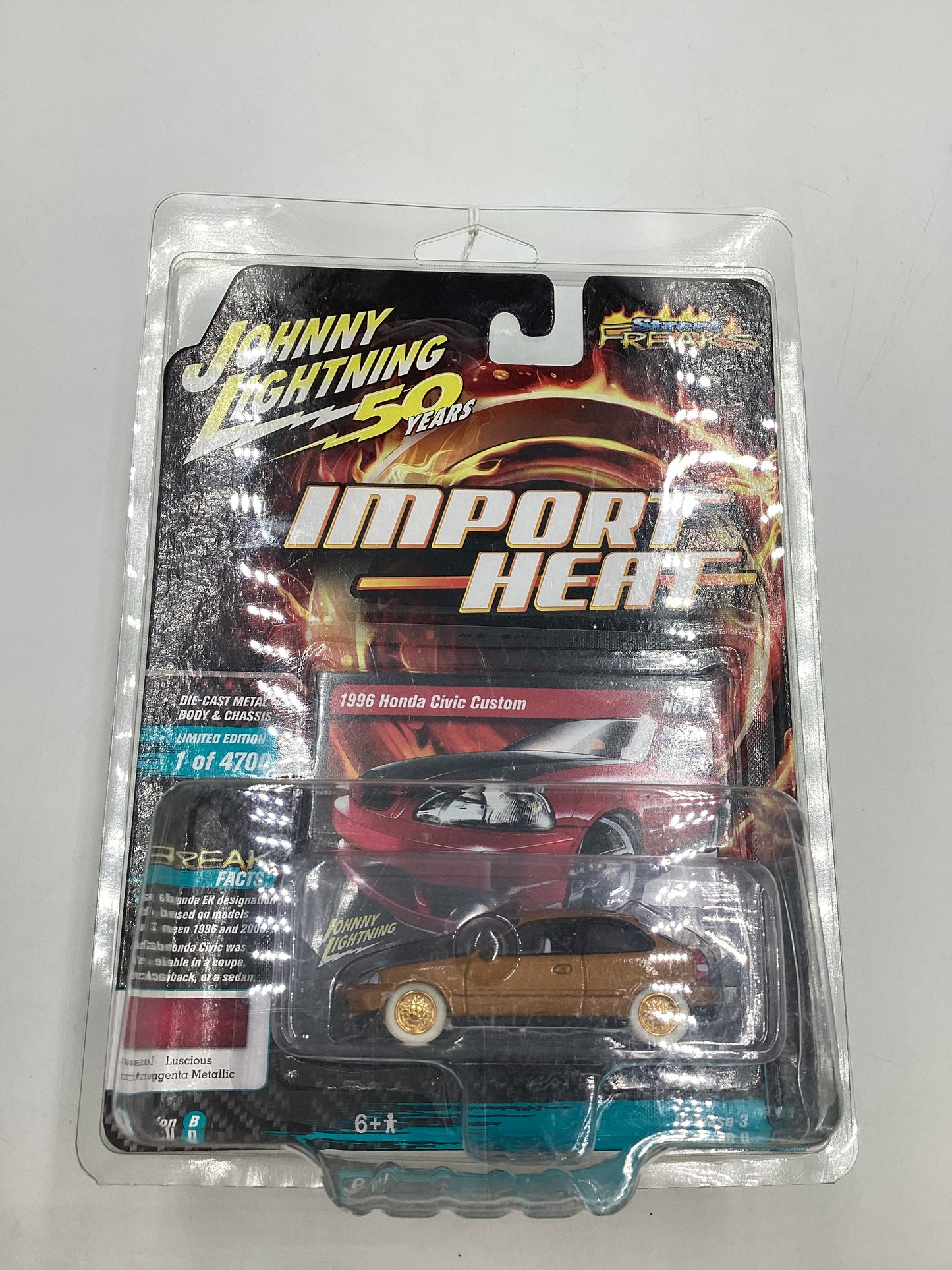 Johnny Lightning Import Heat 1996 Honda Civic Custom white lightning CHASE W/protector