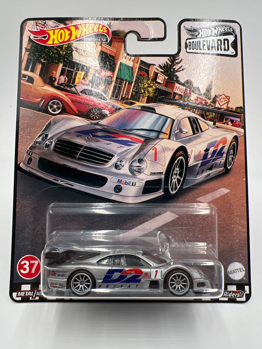 Hot Wheels Premium Boulevard #37 1997 Mercedes-Benz CLK-GTR Silver W/Protector