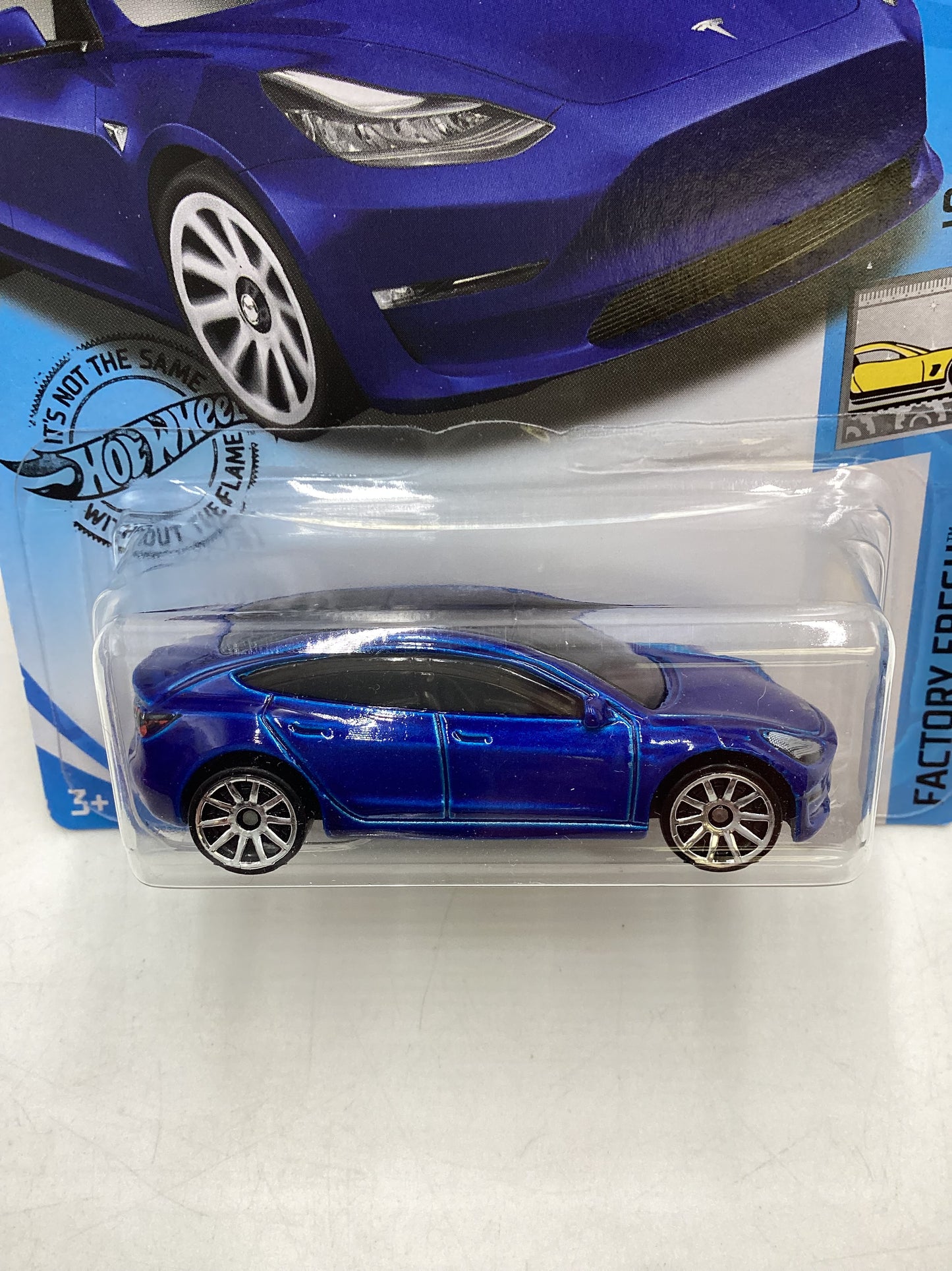 2020 Hot Wheels #112 Tesla Model 3 Blue 49C