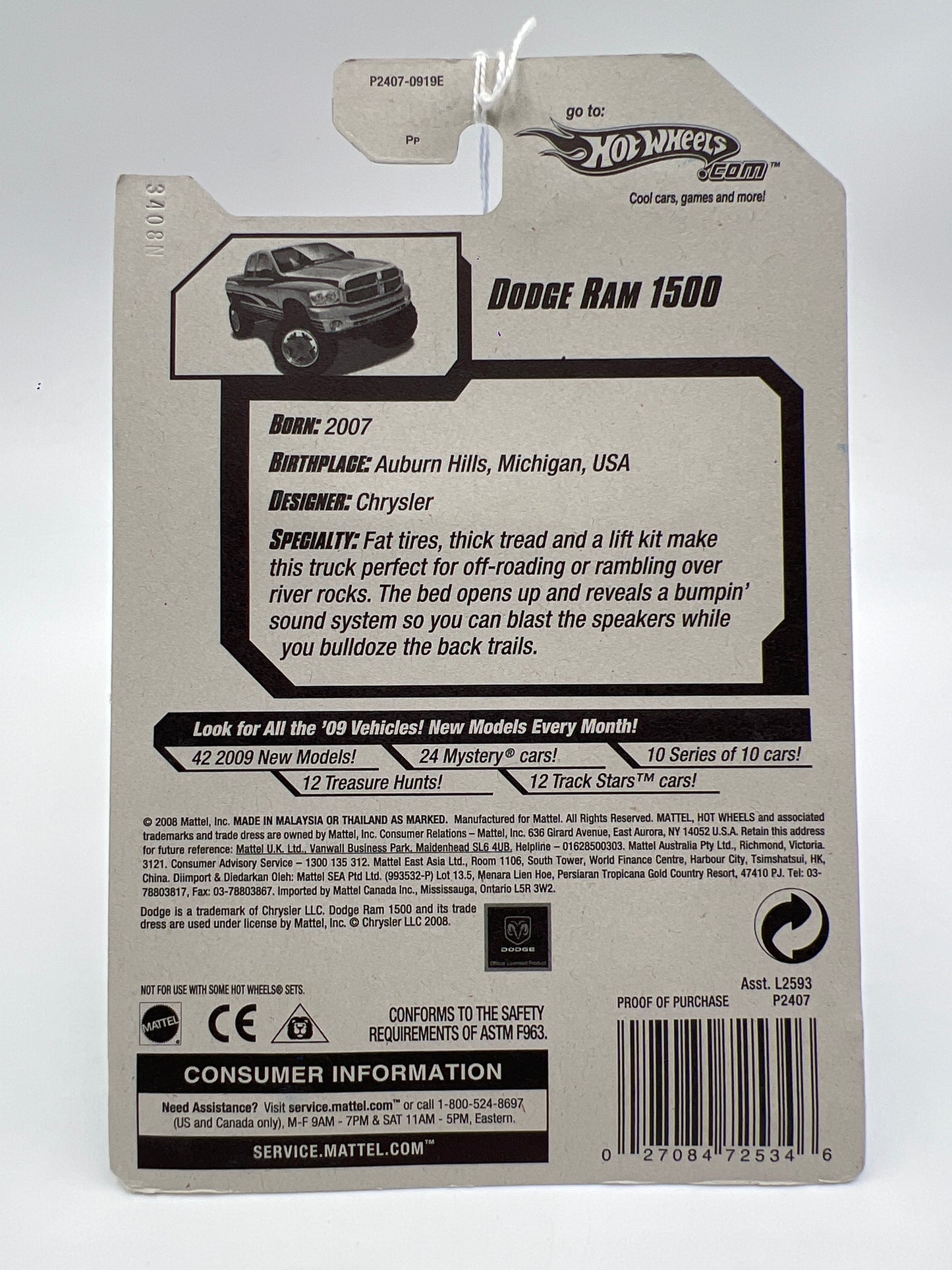 2009 Hot Wheels Special Features #87 Dodge Ram 1500 Green 39C