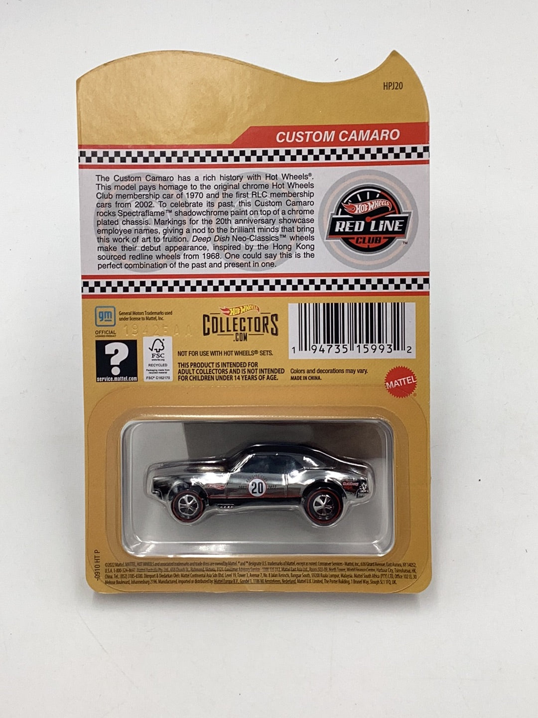 2022 Hot Wheels RLC Custom Camaro Chase Card – carolinasdiecast