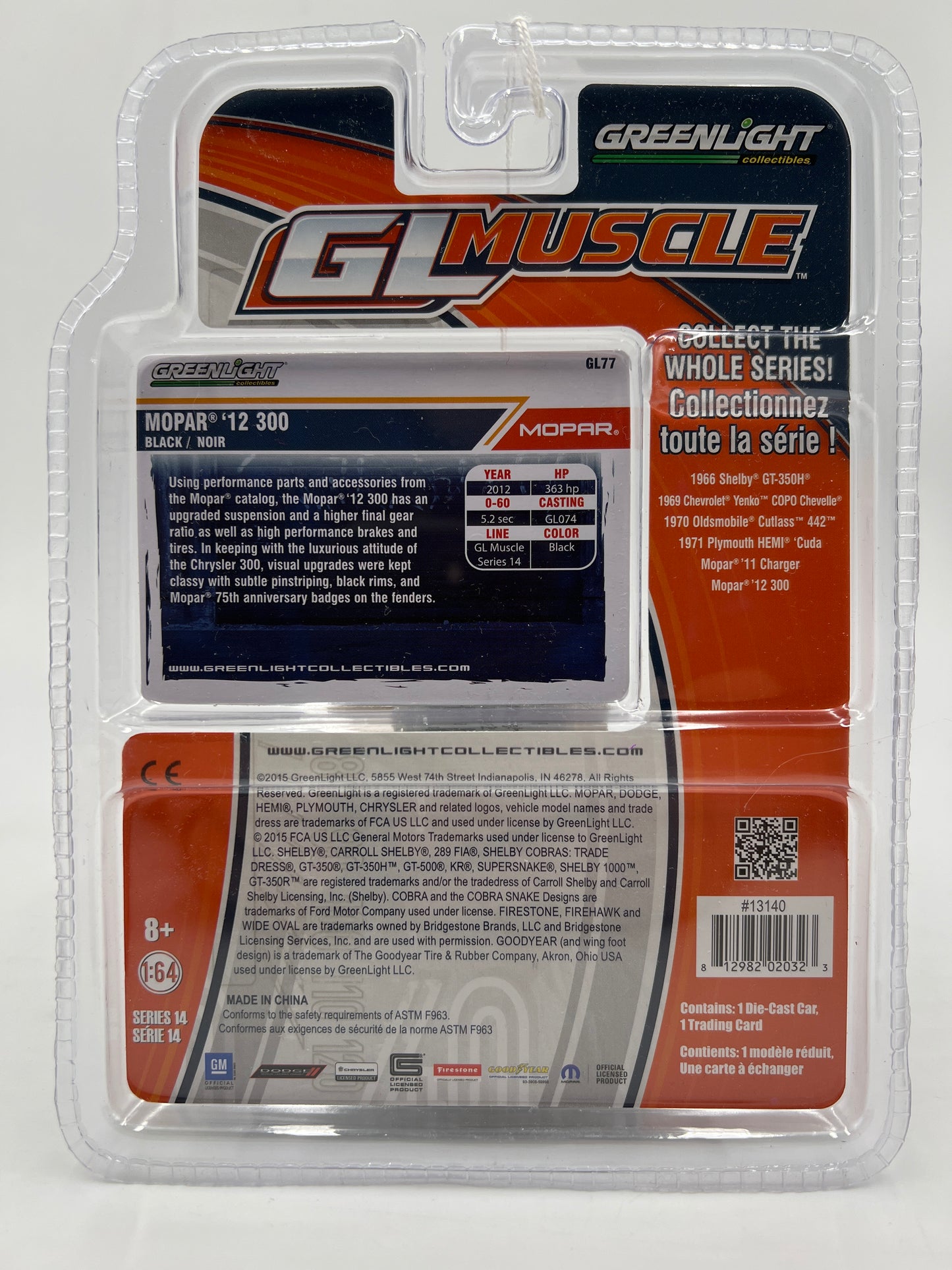 Greenlight GL Muscle Series 14 CHASE Mopar 12 Chrysler 300 Green