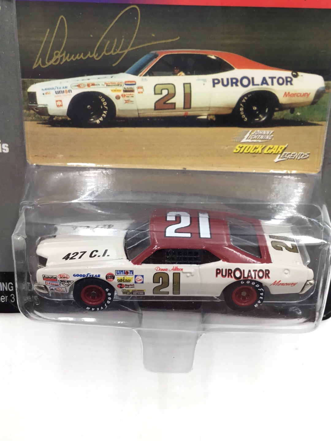 Johnny lightning Stock Car Legends #21 Donnie Allison Mercury Cyclone #2 OO1