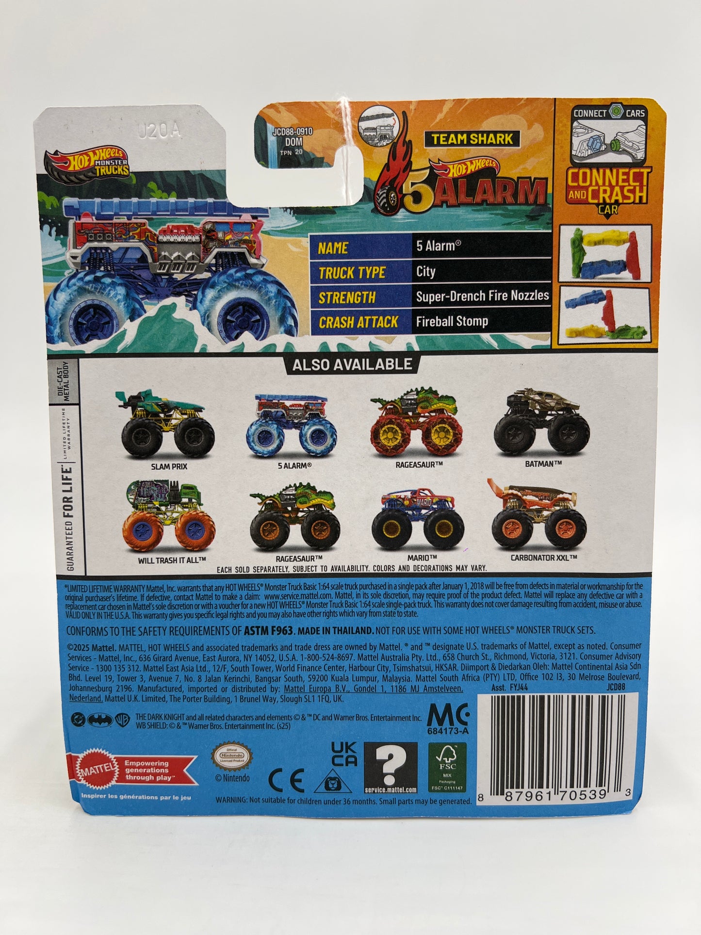 2025 Hot Wheels Monster Trucks Sharks Vs Dinos #6 5 Alarm 126E