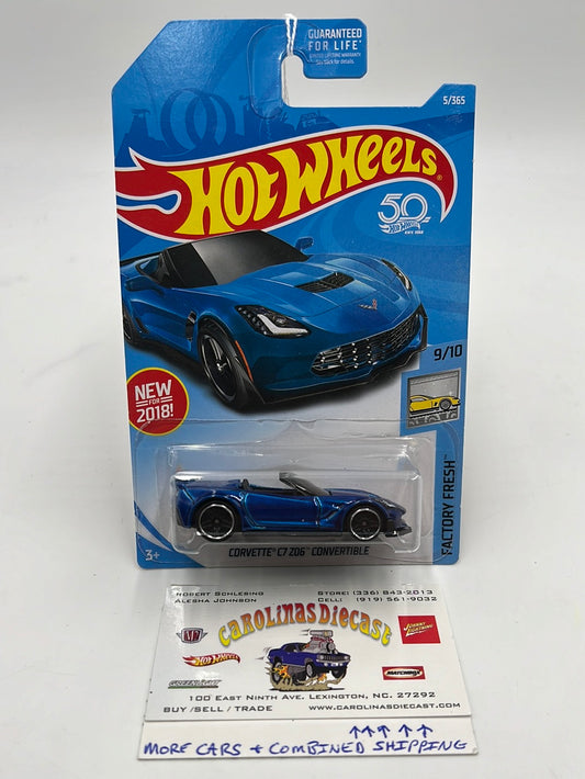 2018 Hot Wheels  #5 Corvette C7 Z06 Convertible 1D