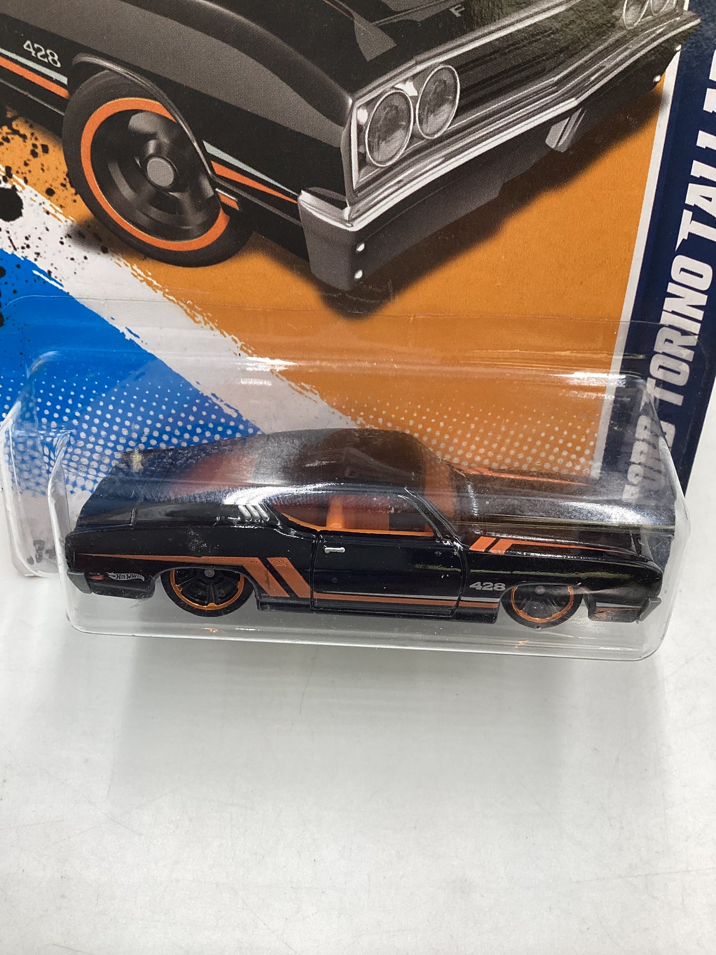 2012 Hot Wheels Muscle Mania Ford #111 69 Ford Torino Talledega Black 34A