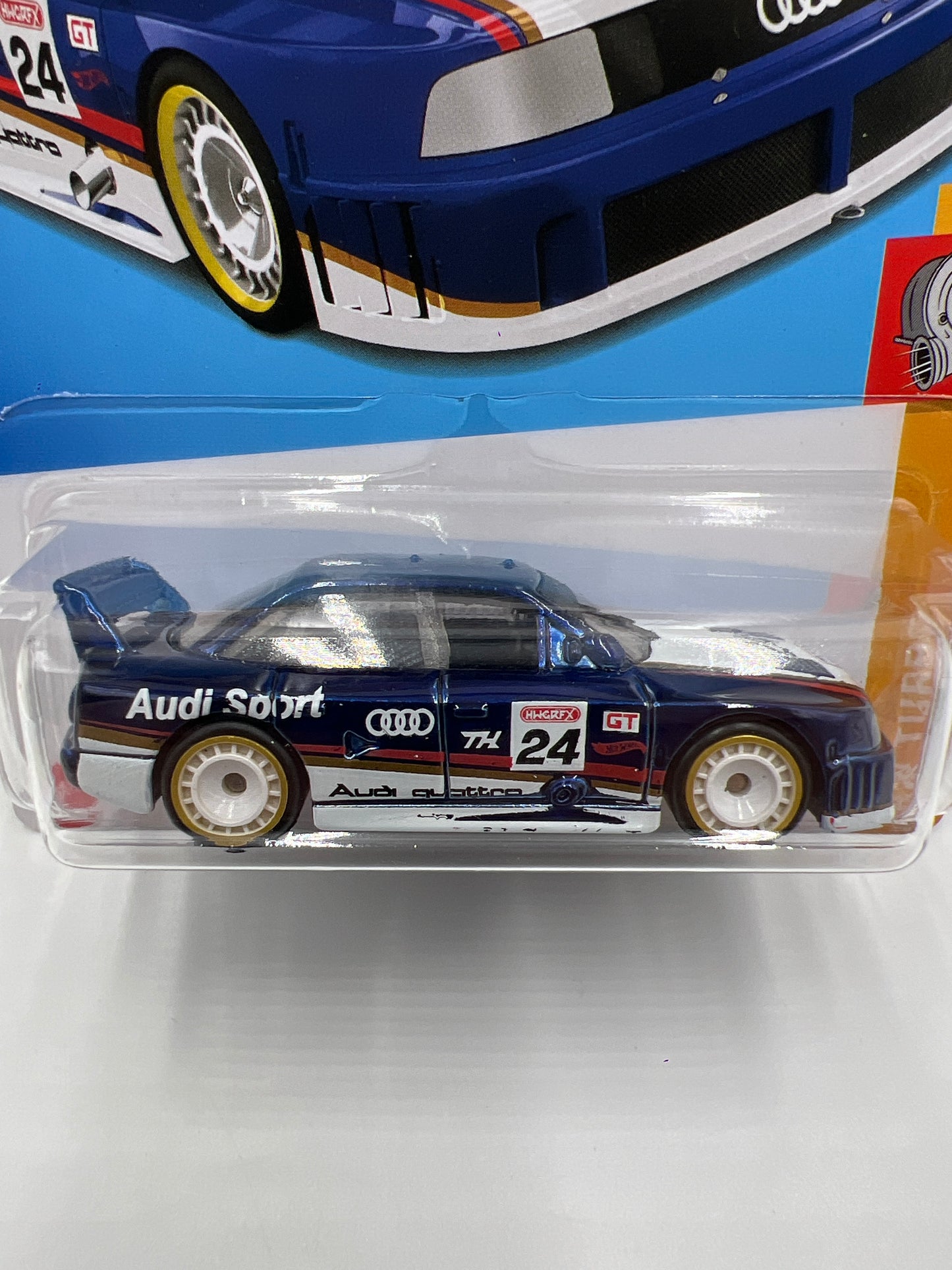 2024 Hot Wheels Super Treasure Hunt #144 Audi 90 Quattro Blue W/Protector