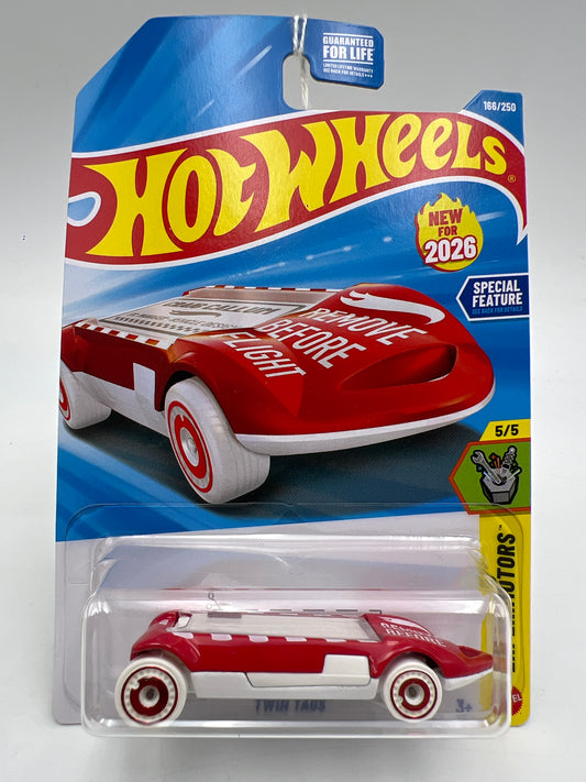 2026 Hot Wheels H Case #166 Twin Tags Red