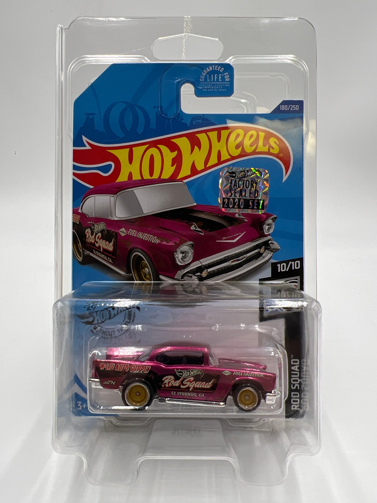 2020 Hot Wheels Factory Sealed Super Treasure Hunt #180 57 Chevy Pink W/Protector