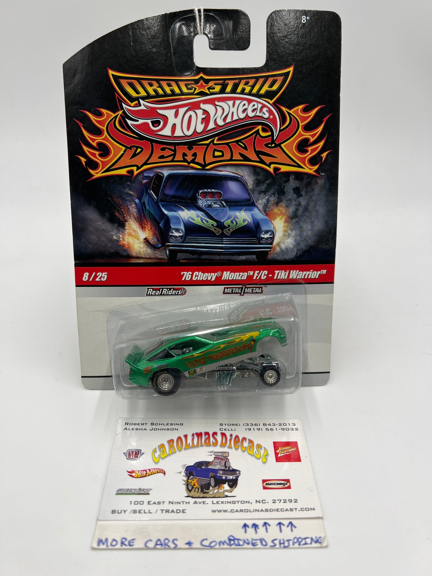 Hot Wheels Premium Drag Strip Demons #8 76 Chevy Monza F/C Tiki Warrior Green