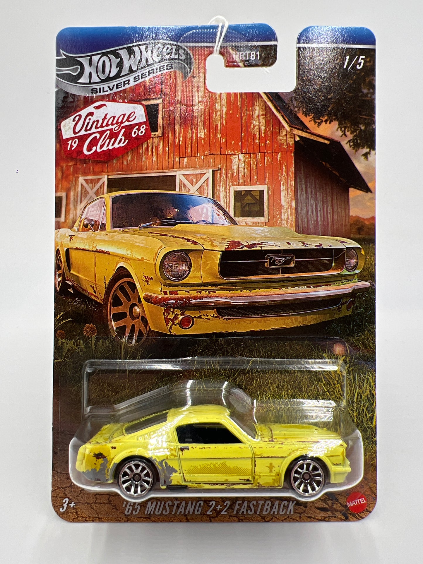 2025 Hot Wheels Silver Series Vintage Club Grand Prix #1 65 Ford Mustang 2+2 Fastback Yellow 161Q