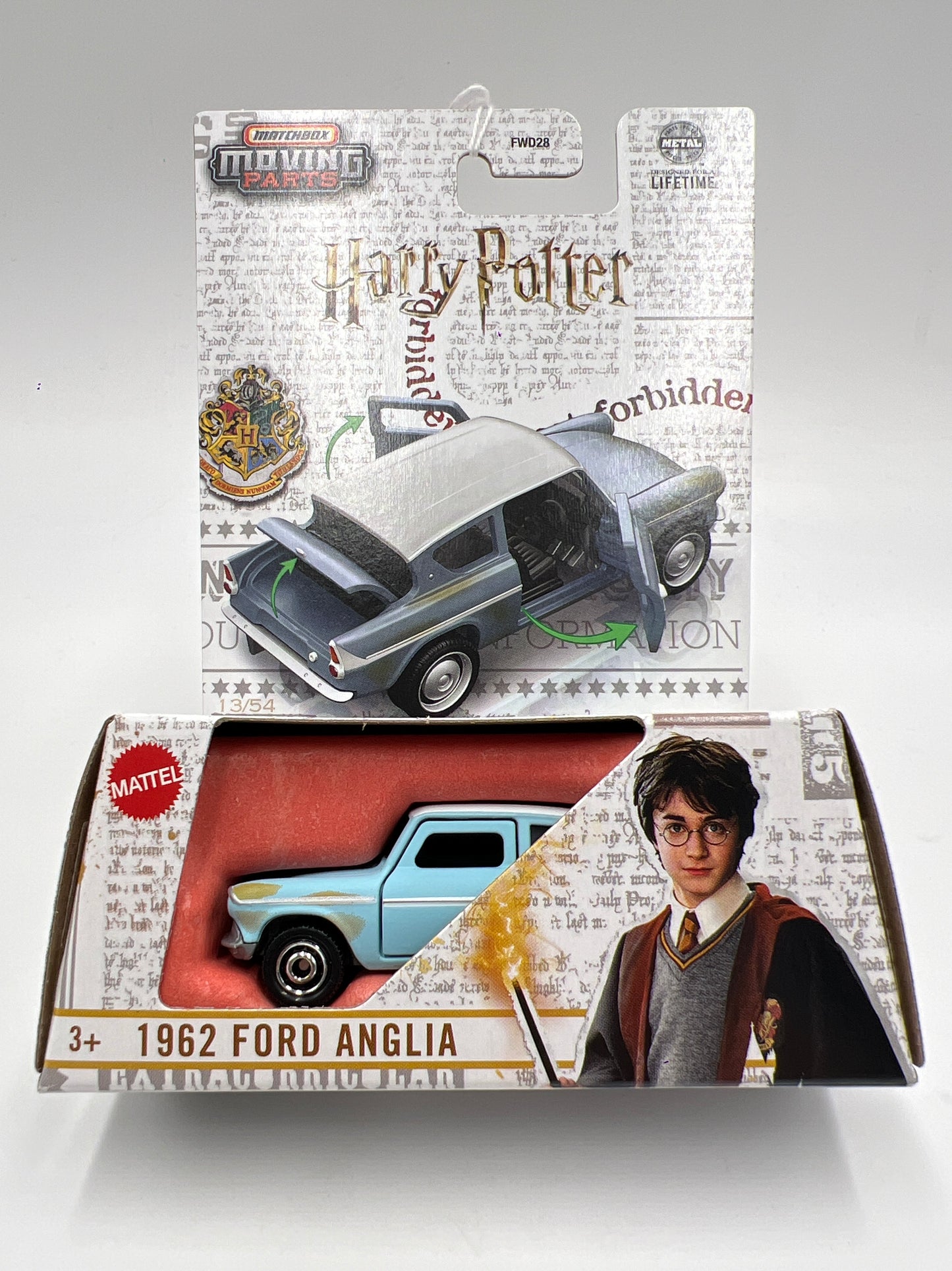 2025 Matchbox Moving Parts #13 1962 Ford Anglia Light Blue Harry Potter 163E