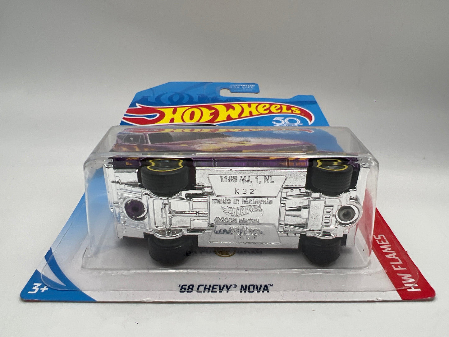2018 Hot Wheels Super Treasure Hunt 68 Chevy Nova Purple W/Protector