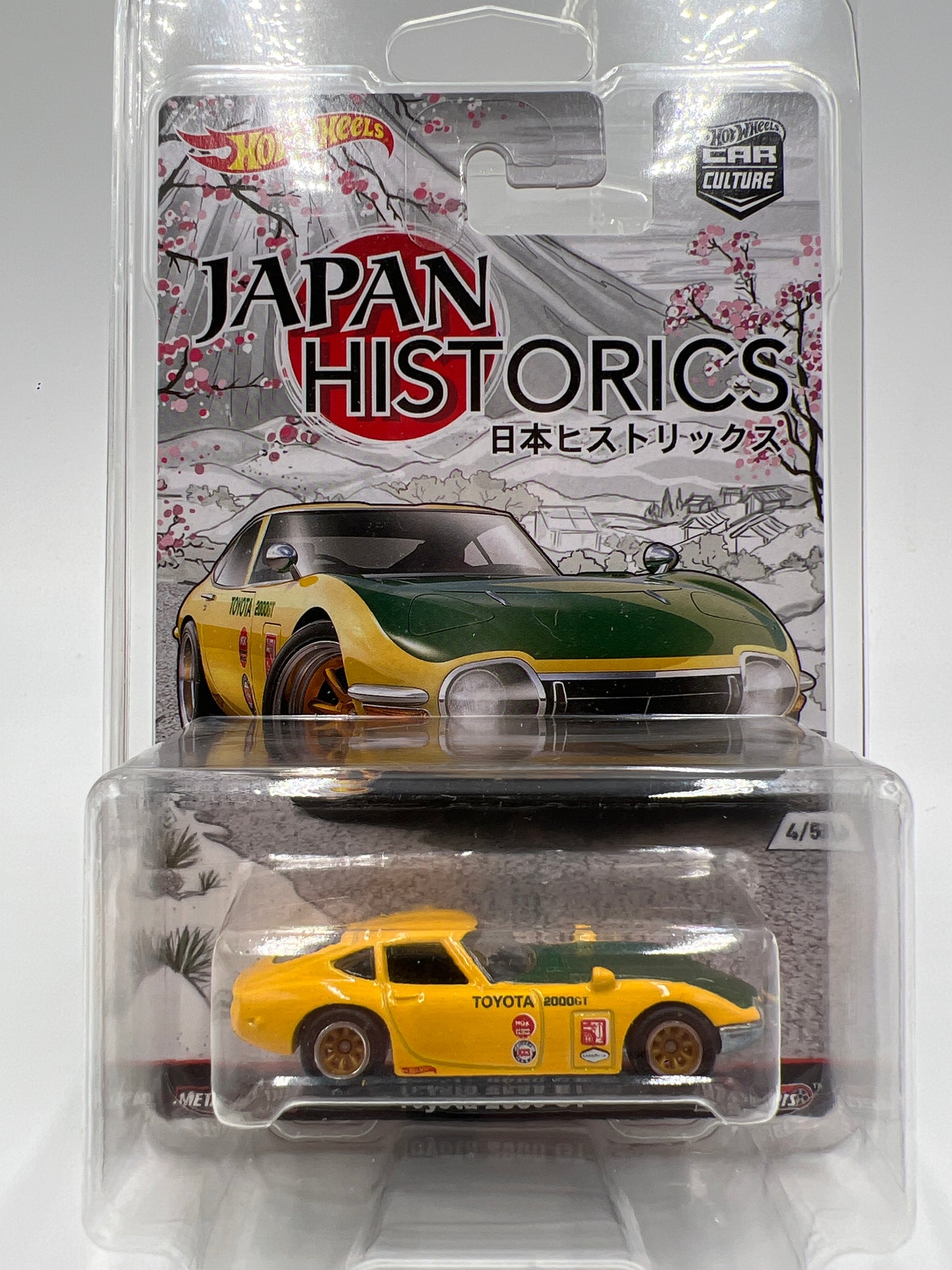 Hot Wheels Car Culture Japan Historics 1 #4 Toyota 2000 GT Yellow/Green W/Protector