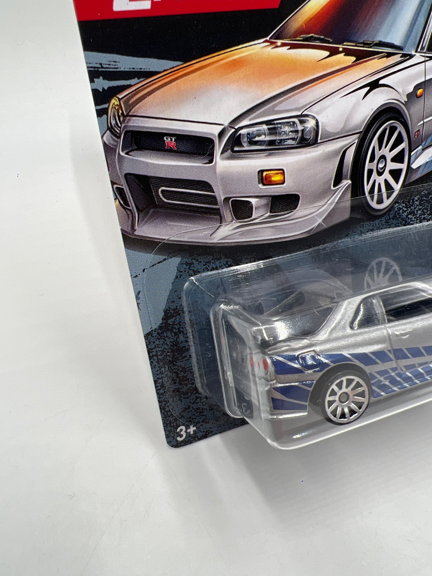 Hot Wheels Fast and Furious #3 Nissan Skyline GT-R BNR34 Silver W/Protector