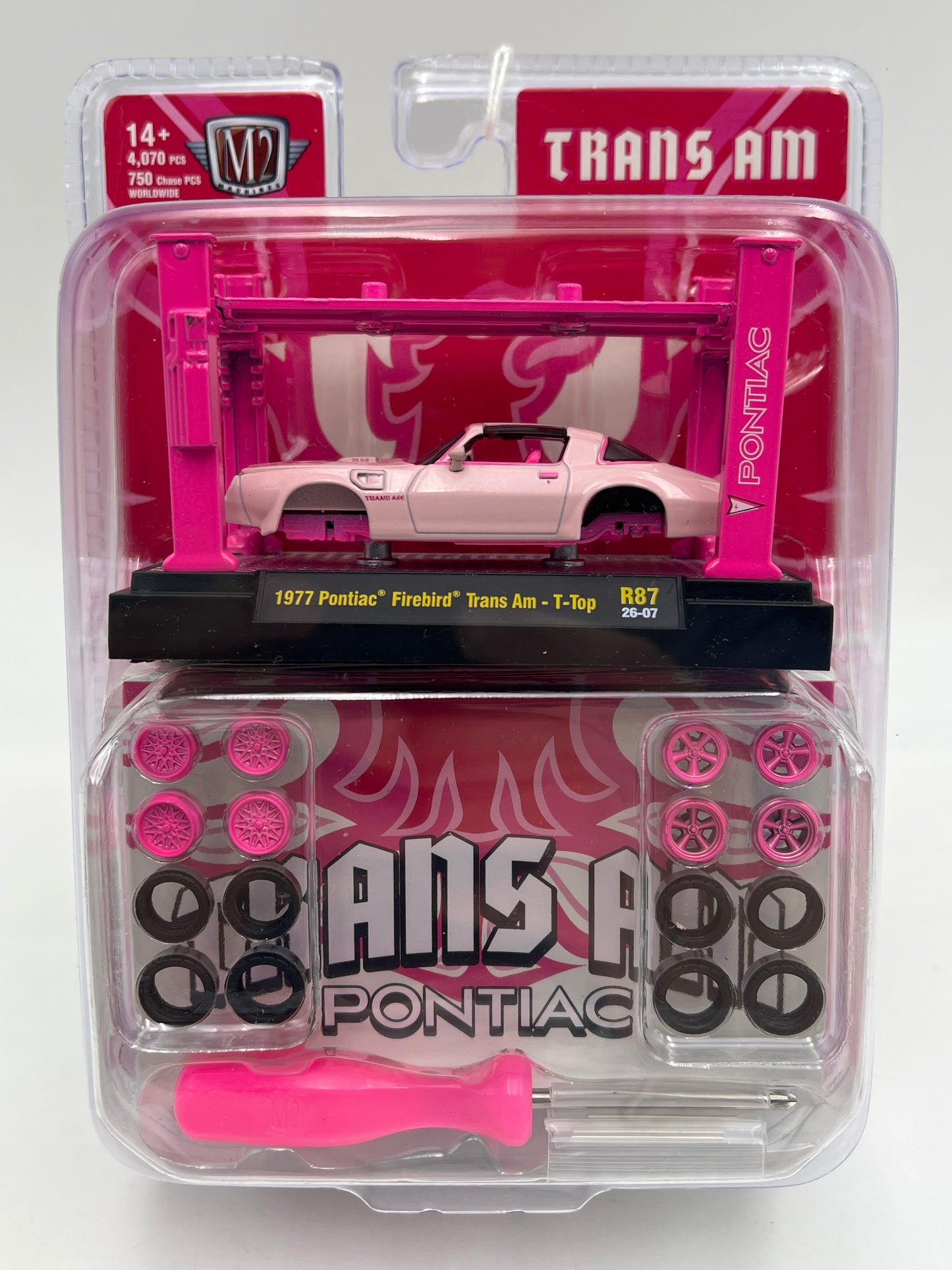 2026 M2 Machines R87 Model Kits CHASE 1977 Pontiac Firebird Trans Am T-Top Pink