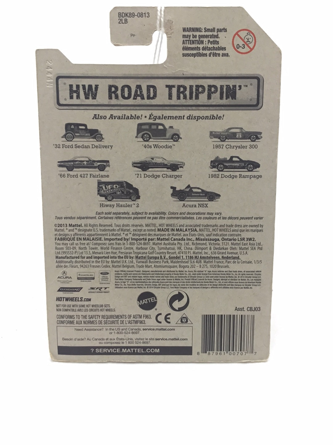 Hot Wheels Road Trippin Acura NSX #32 (Bad Card) Y4