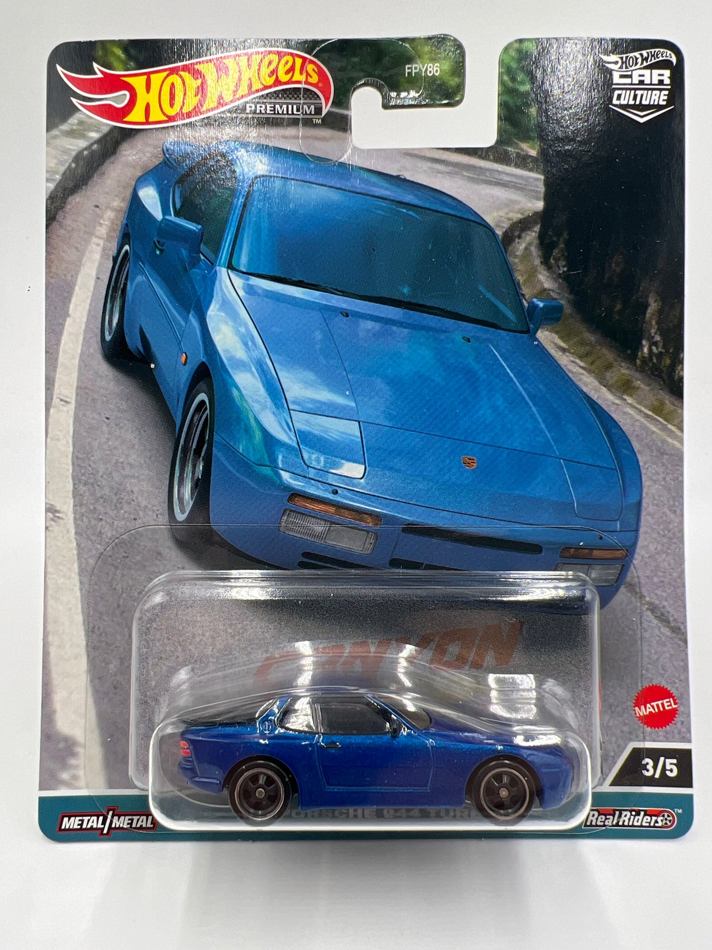 Hot Wheels Premium Canyon Warriors #3 89 Porsche 944 Turbo Blue 257H
