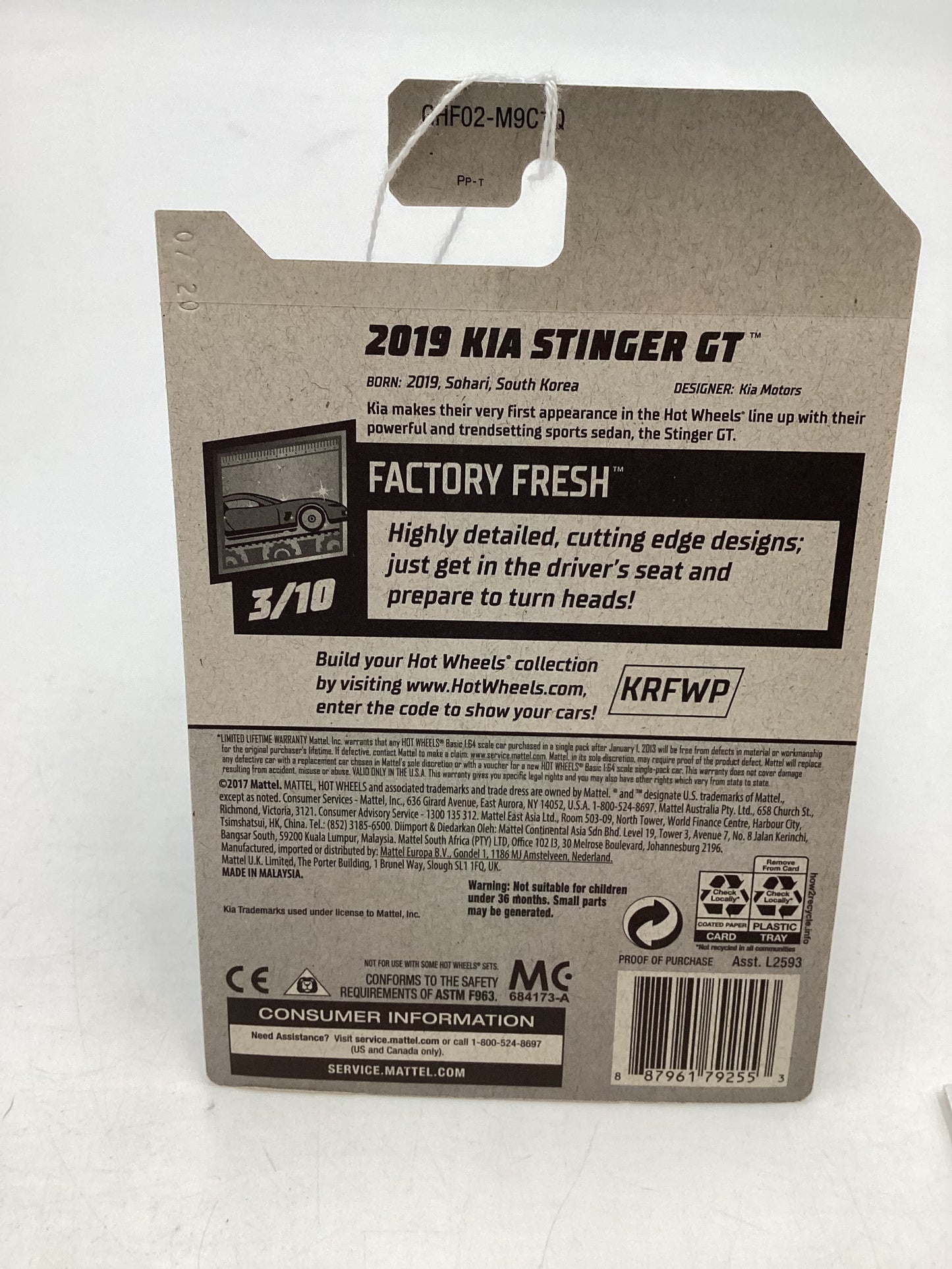 2020 Hot Wheels #198 Kia Stinger GT Grey 47G