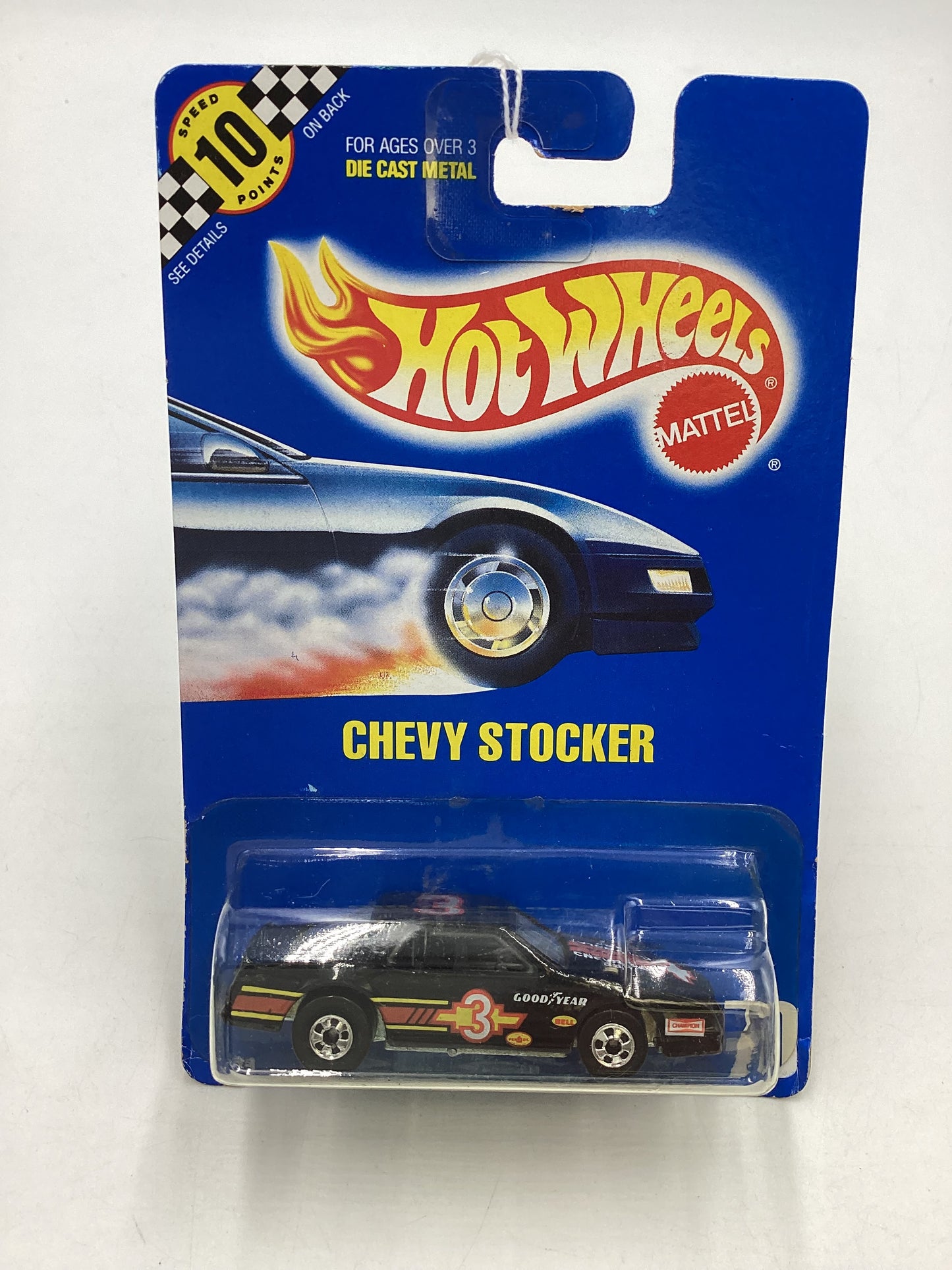 Hot Wheels Blue Card Collector No. 70 Chevy Stocker Black BW Wheels 240A