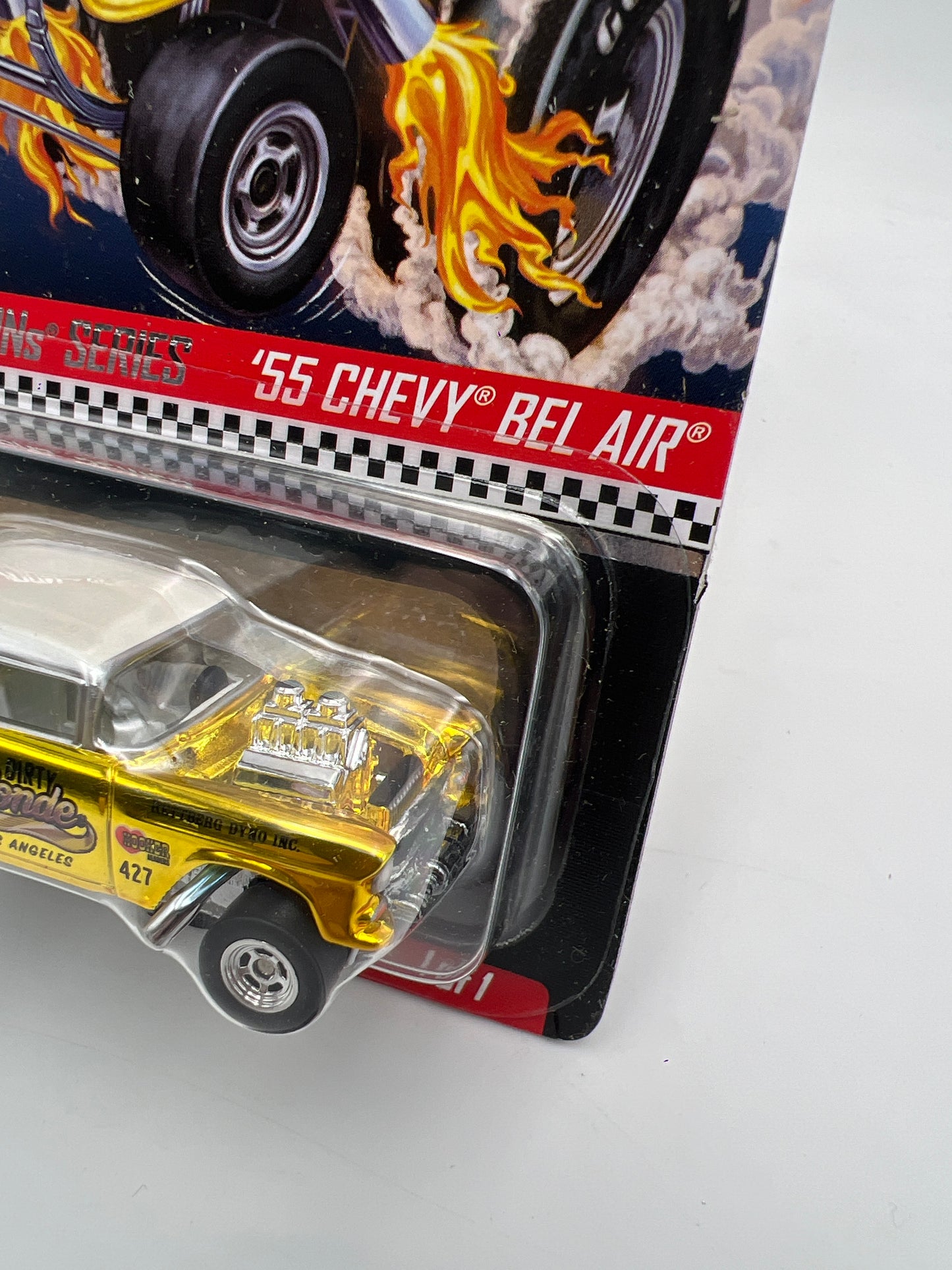 2019 Hot Wheels RLC sELECTIONs Series 55 Chevy Bel Air Gasser Gold W/Protector