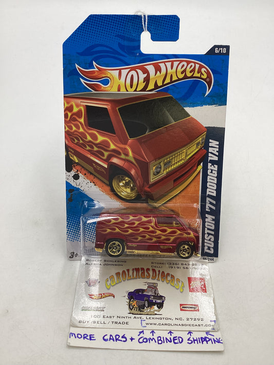 2011 Hot Wheels #96 Custom 77 Dodge Van Red