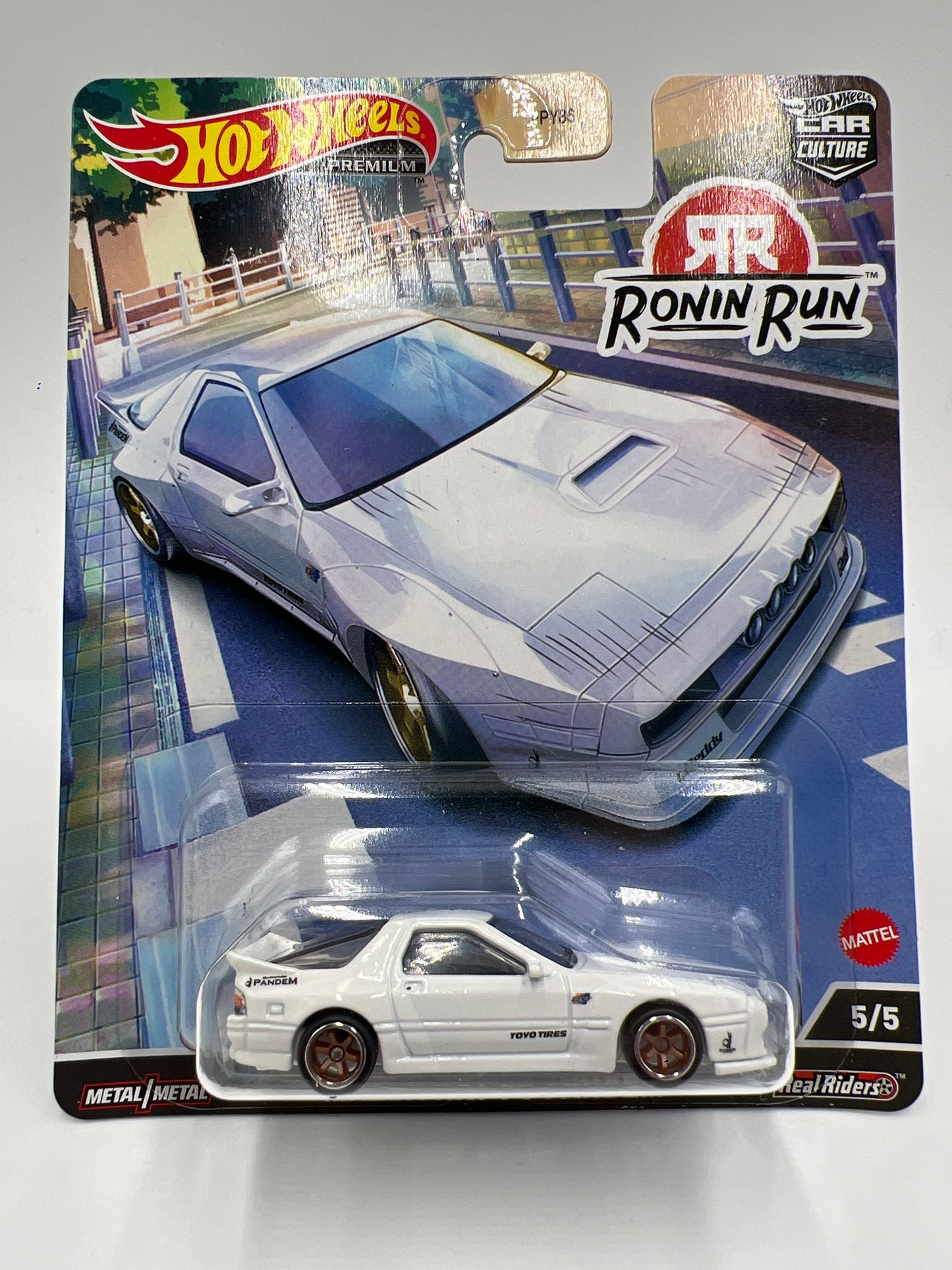 Hot Wheels Premium Ronin Run #5 Mazda RX7 FC Pandem White